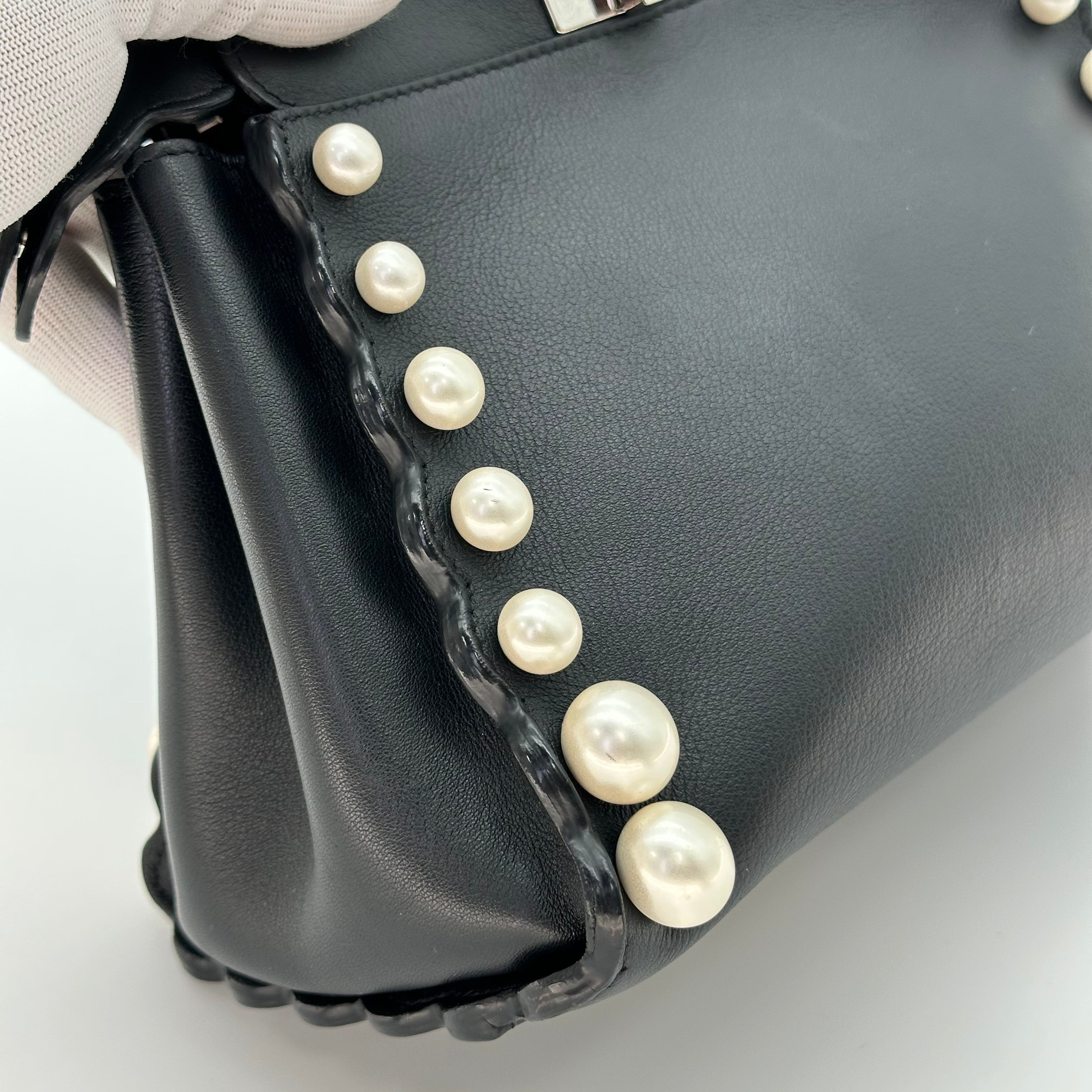 FENDI Peekaboo Handbag Shoulder Bag 2WAY Pearl