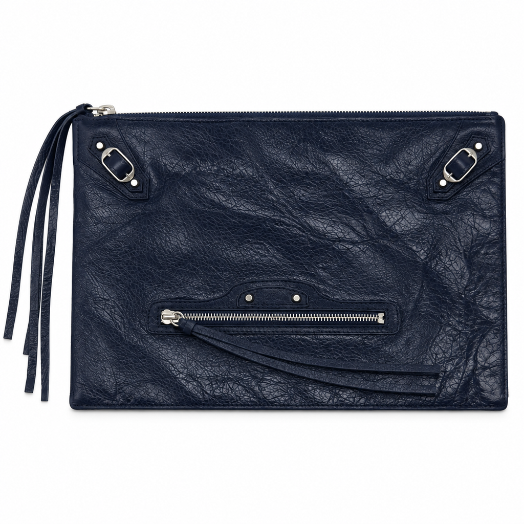 BALENCIAGA Balenciaga Classic Moto Zip-Around Flat Clutch Bag