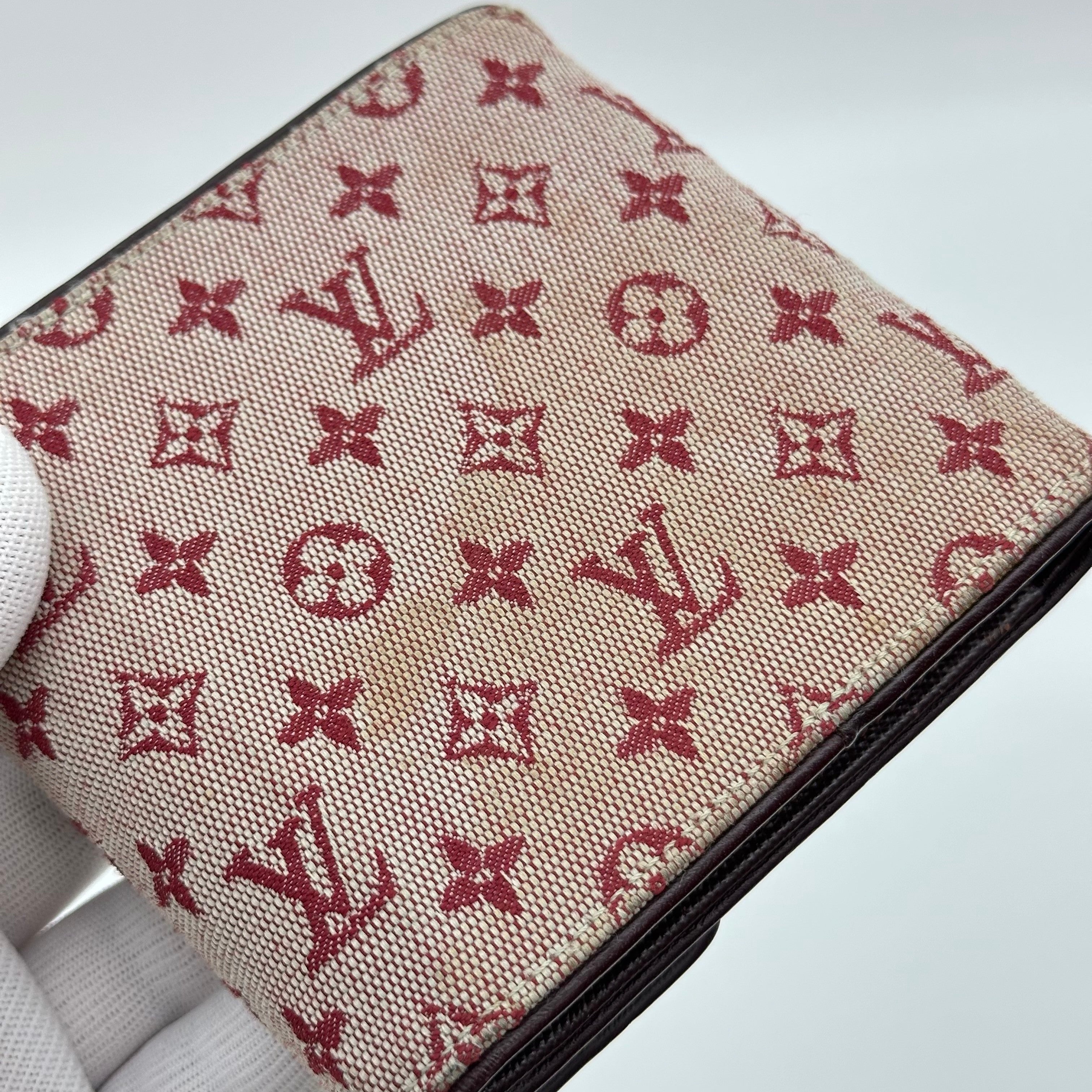 LV Louis Vuitton Monogram Mini Wallet strawberry pink vintage M92241