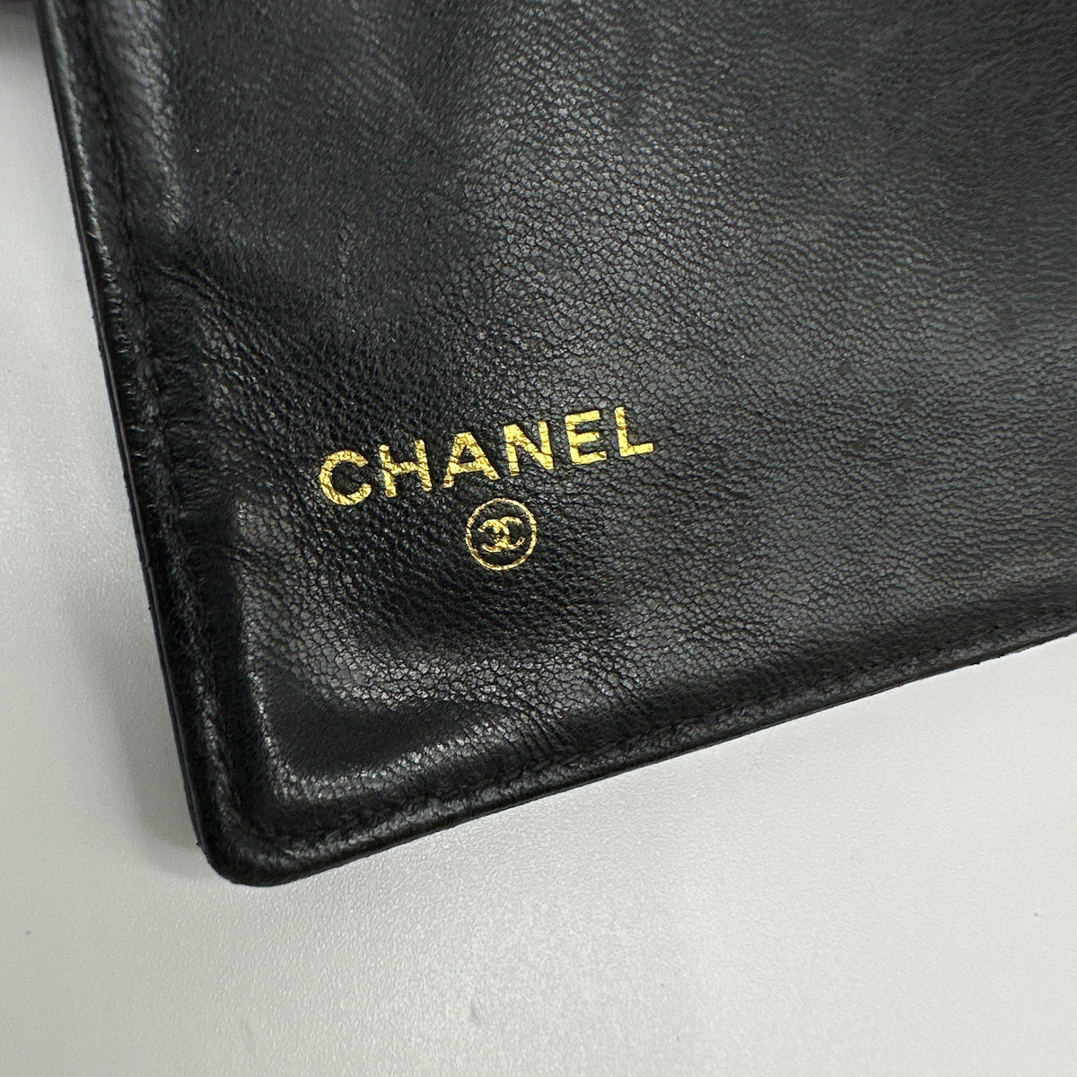 Chanel Leather CC Logo Black Bifold Long Wallet