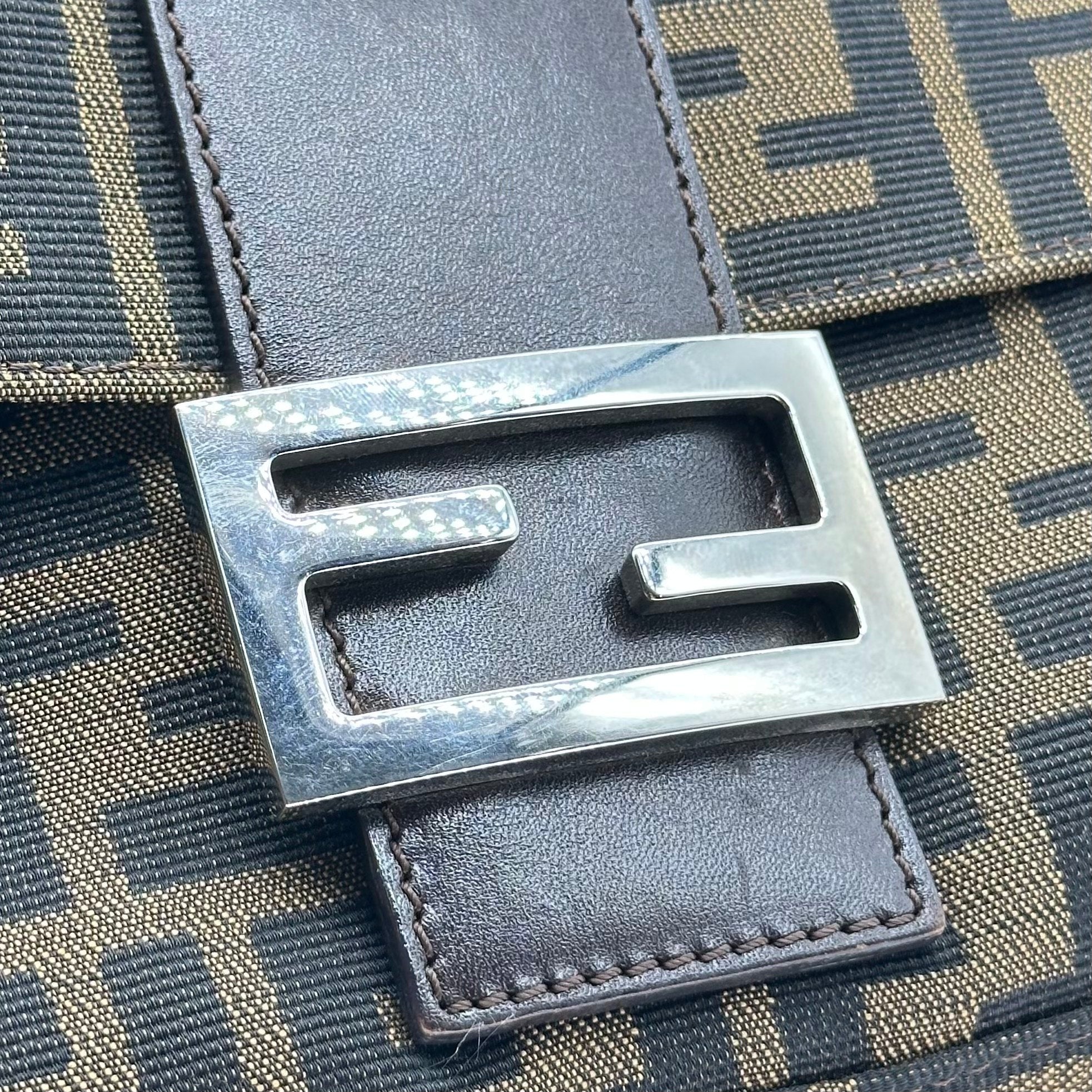 FENDI Zucca FF Logo Mamma Baguette Shoulder Bag Vintage