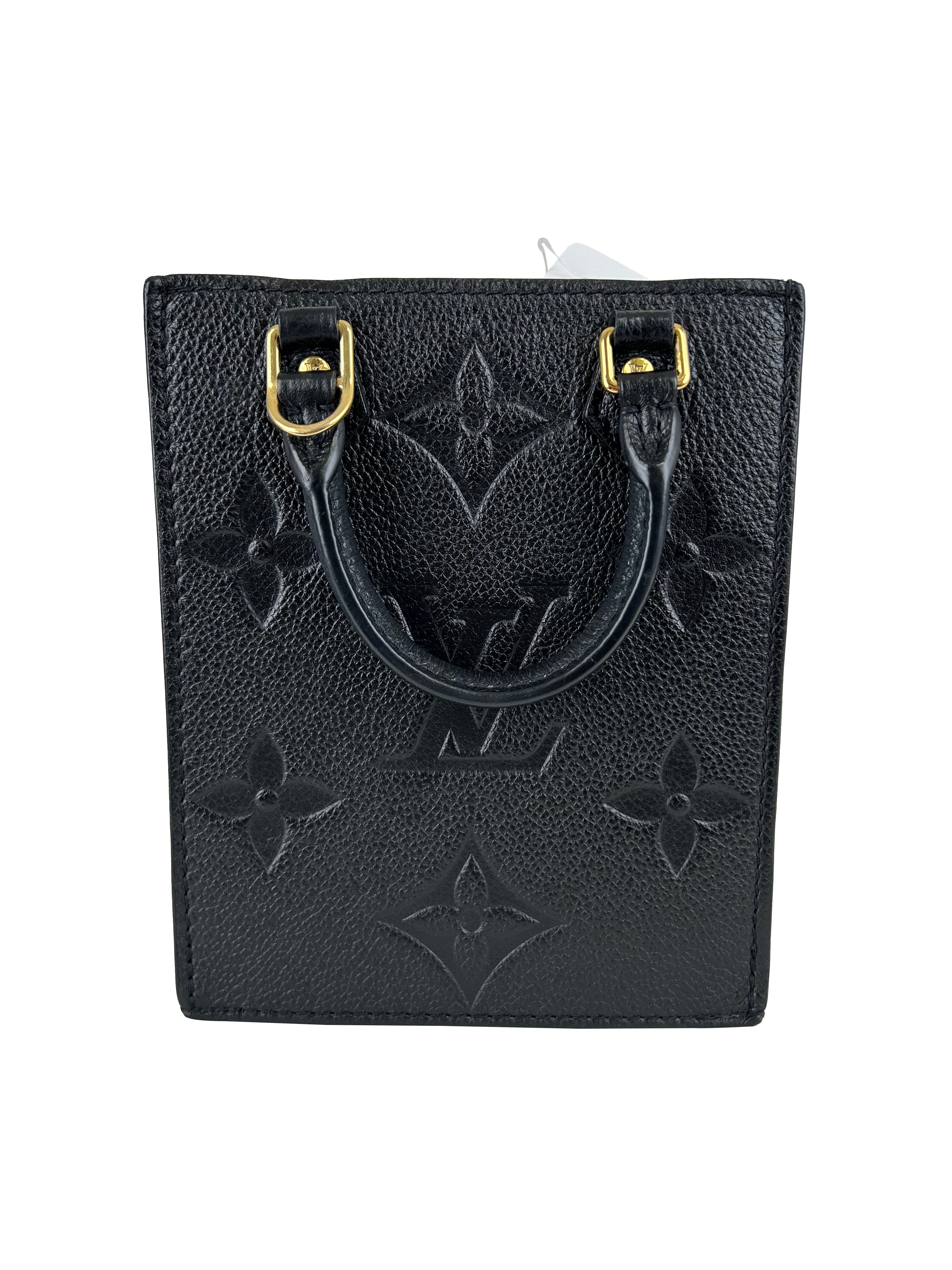 Louis Vuitton Petite Sac Plat M81417 Monogram Empreinte Mini Handbag / Mini Shoulder Bag Black