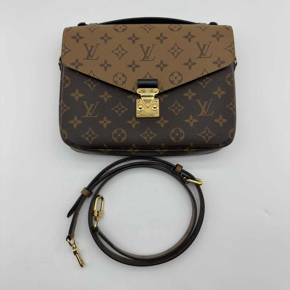 Louis Vuitton Monogram Reverse Canvas Pochette Métis 25cm Brown Crossbody Bag
