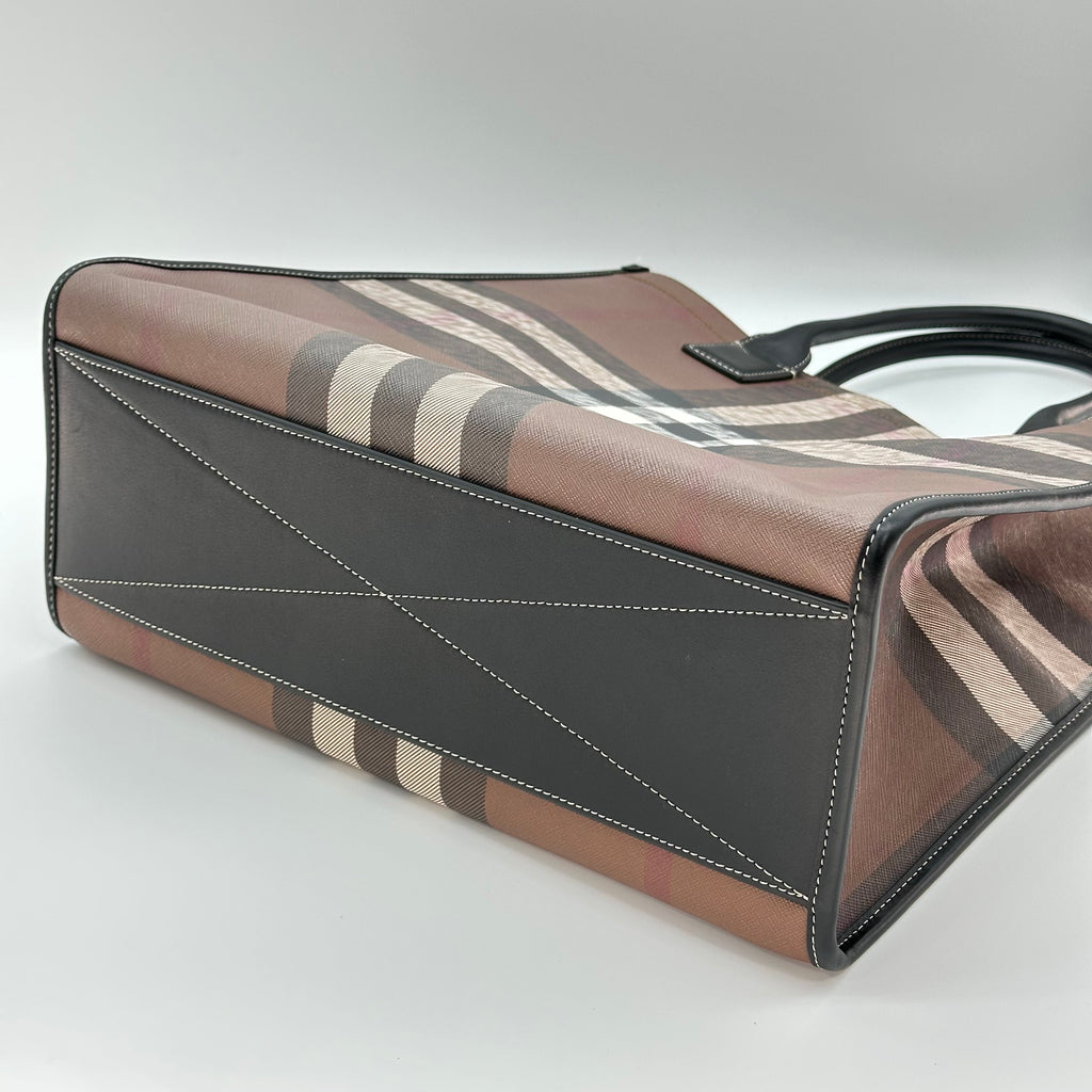 Burberry Denny Classic Check 2Way Tote Shoulder Crossbody Bag
