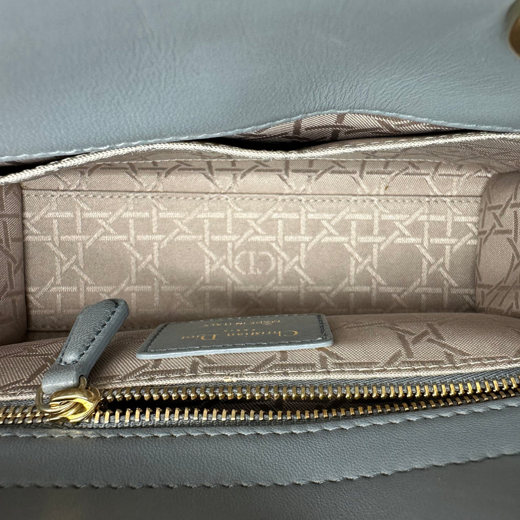 Christian Dior Lambskin Small My ABCDior Lady Dior Grey