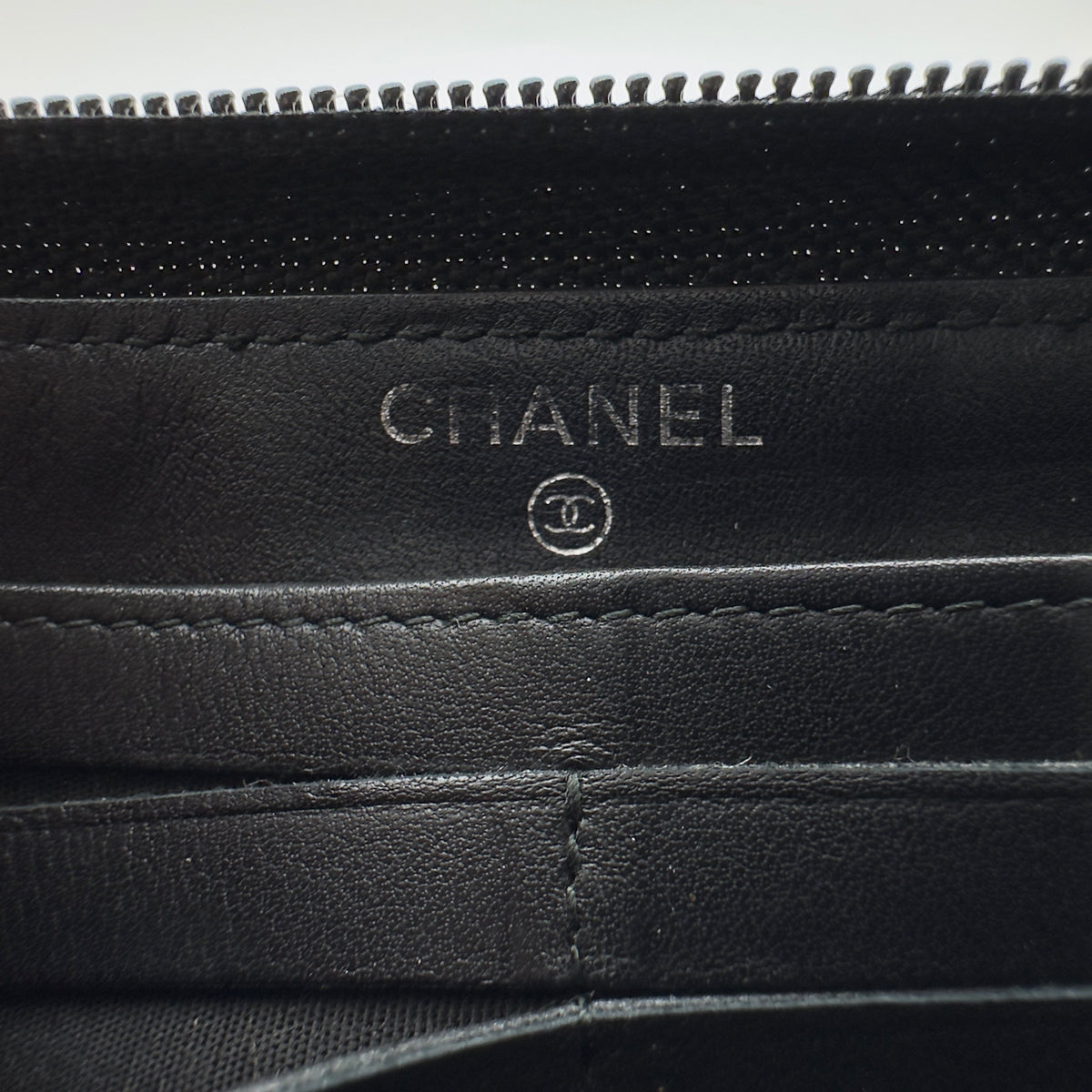 Chanel Matelasse Calfskin Boy Black Zip Around Long Wallet