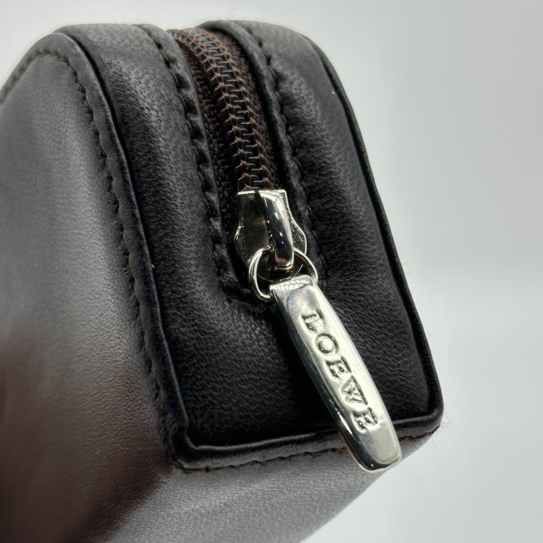 Loewe Anagram Classic Logo Lamb Leather Zip Coin Case Coin Purse