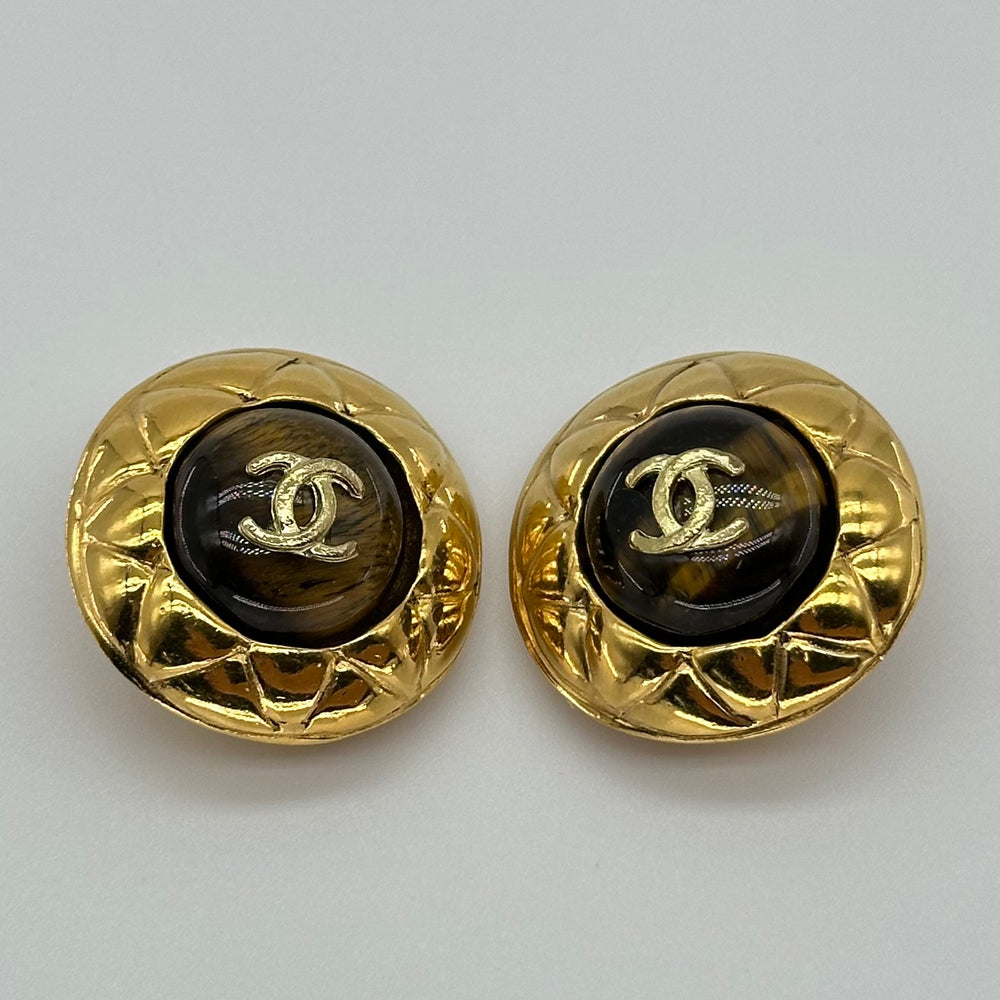 Chanel Coco Mark Metal Clip-On Earrings