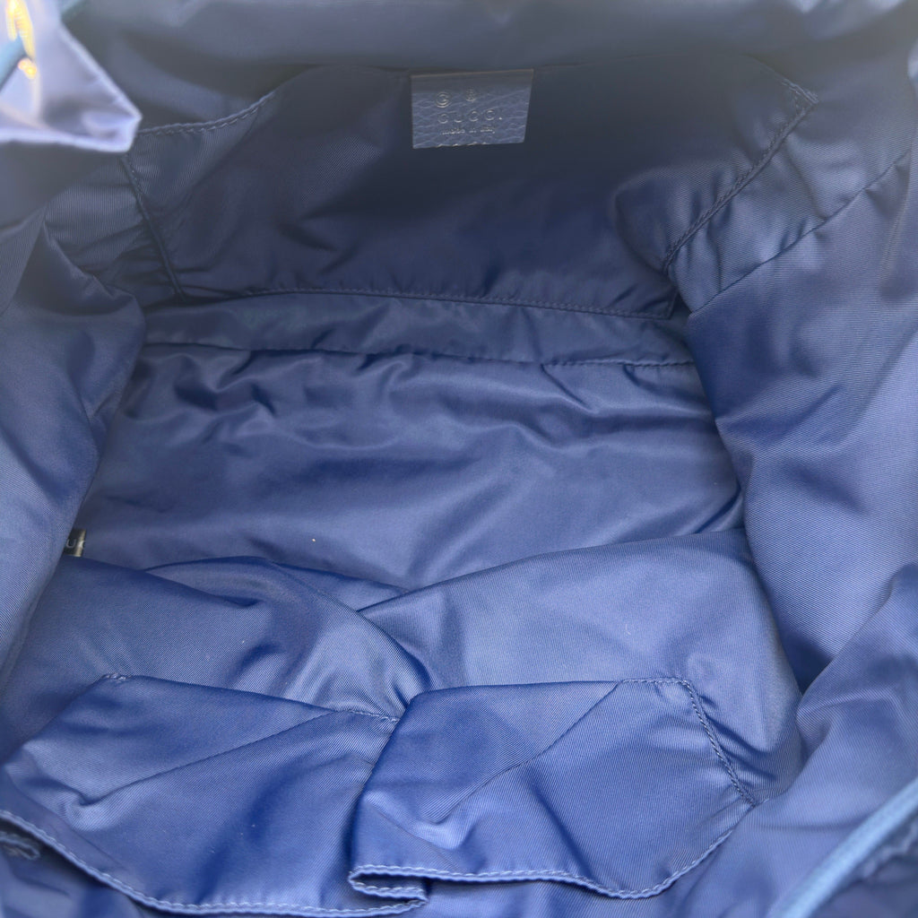 Gucci Nylon Guccissima Monogram Blue Backpack
