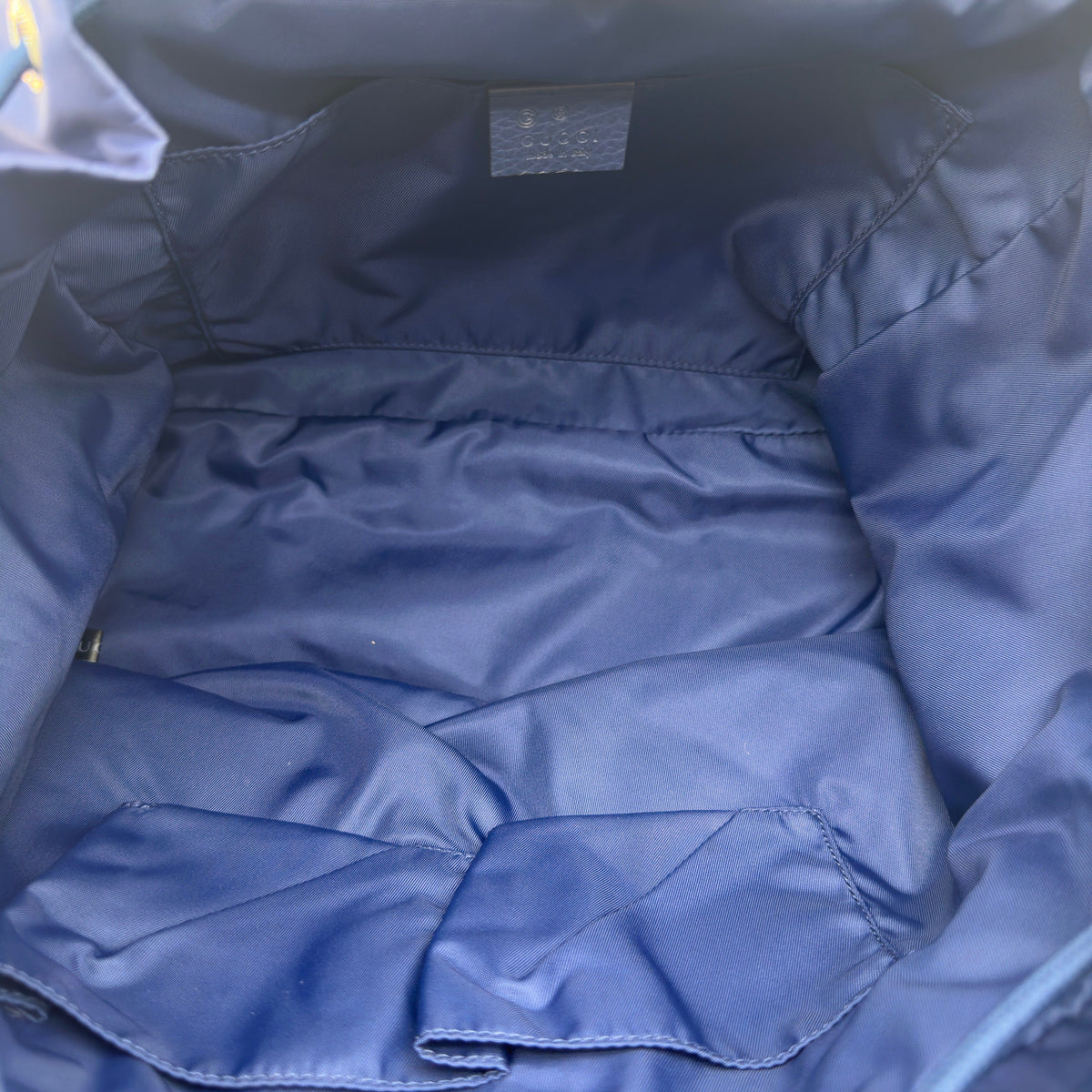 Gucci Nylon Guccissima Monogram Blue Backpack