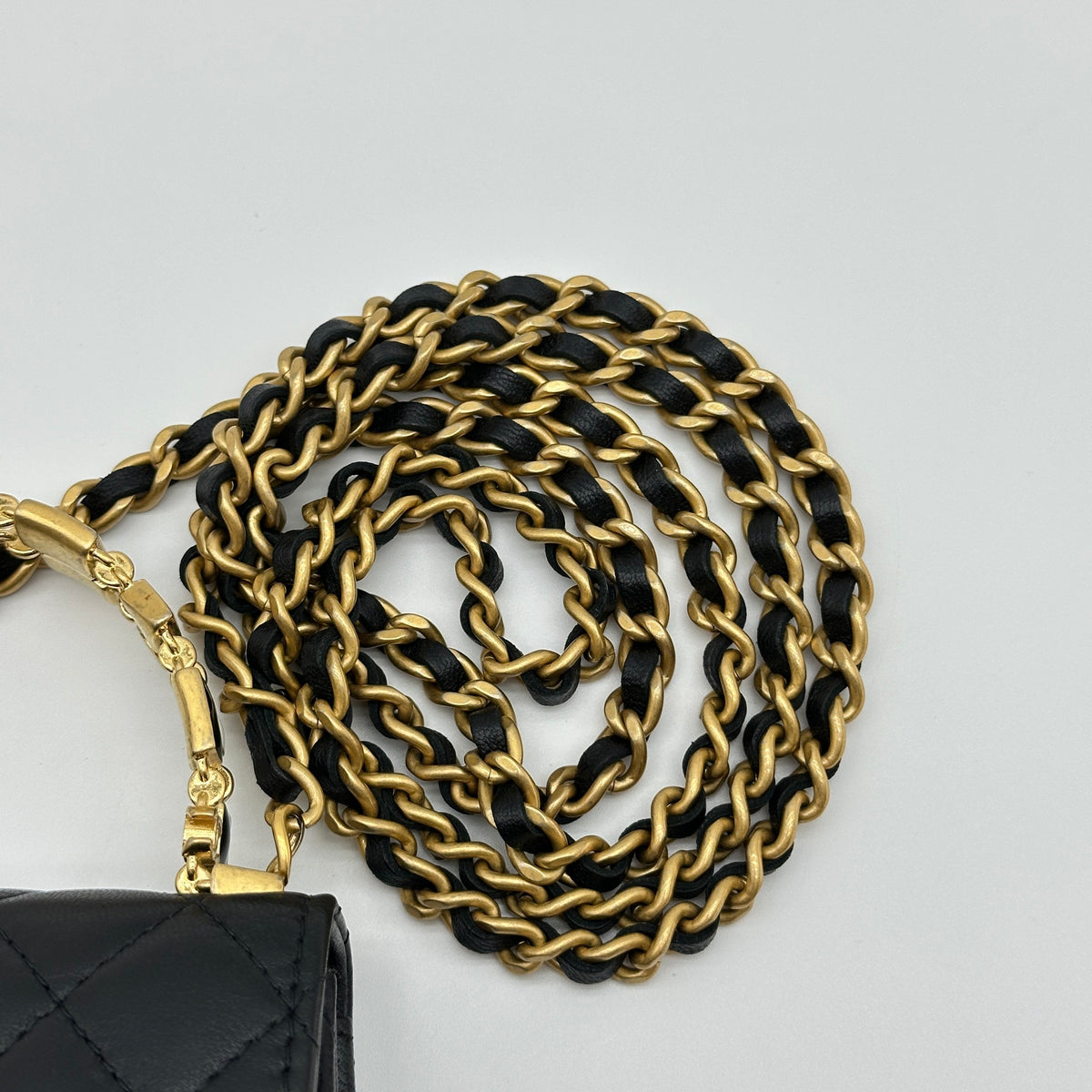 Chanel Quilted Lambskin Trendy CC Mini Black Top Handle Shoulder Bag