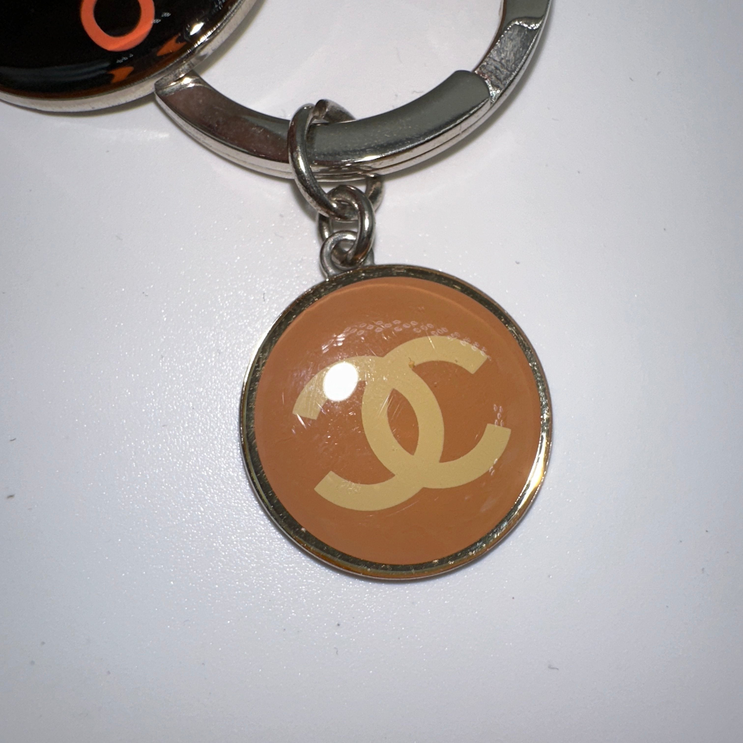 Chanel Silvertone Metal and Resin Rouge Coco Charm Key Chain and Bag Charm