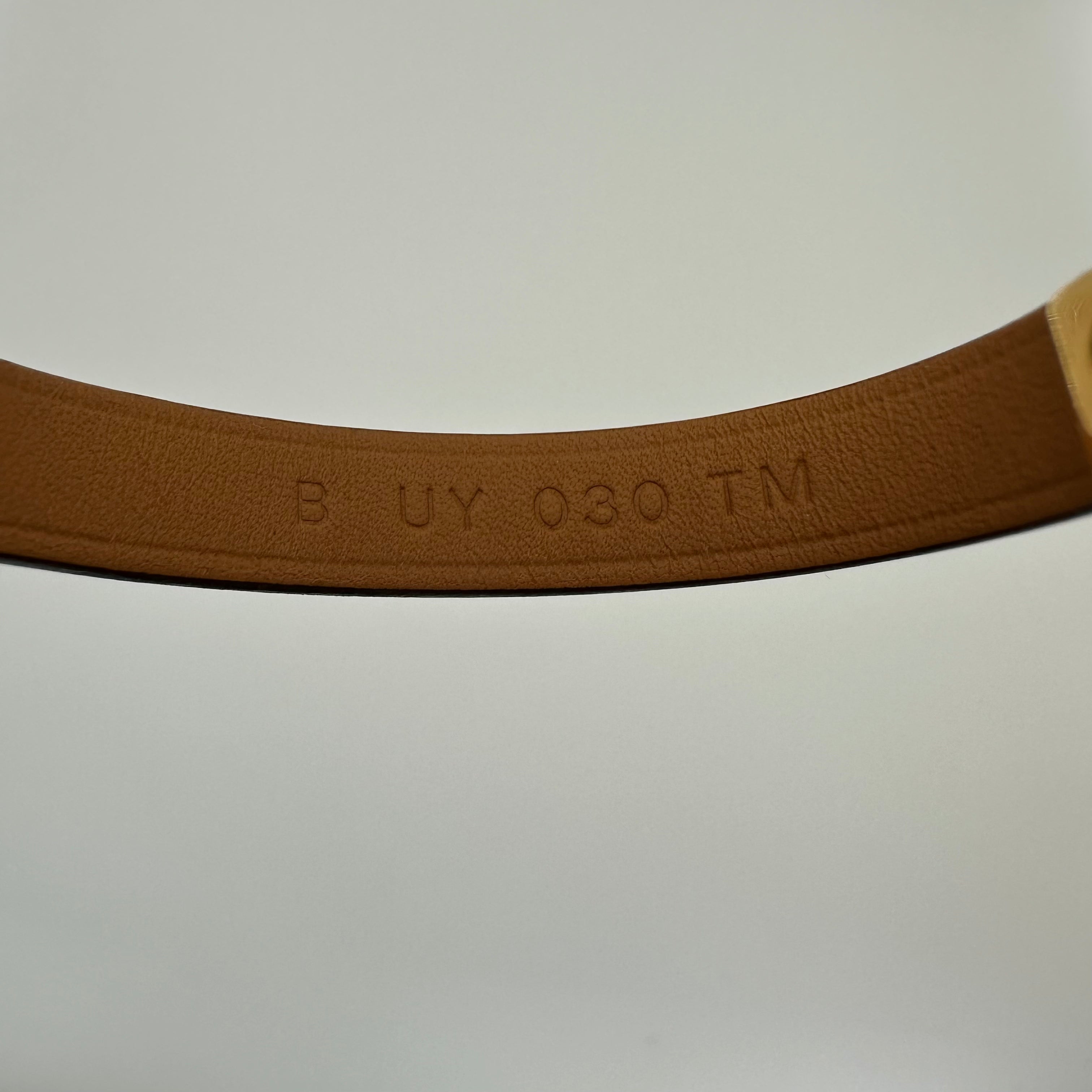 Hermes Mini Rivale Bracelet gold B stamp Rivale Leather