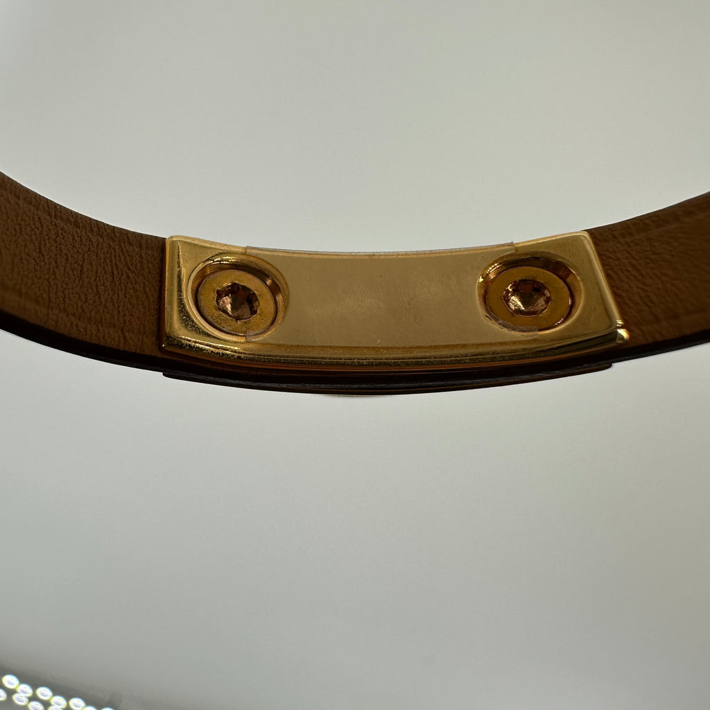 Hermes Mini Rivale Bracelet gold B stamp Rivale Leather