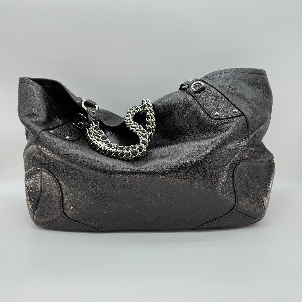 Prada Lux Chain Side Pocket Hobo Cervo Leather Large