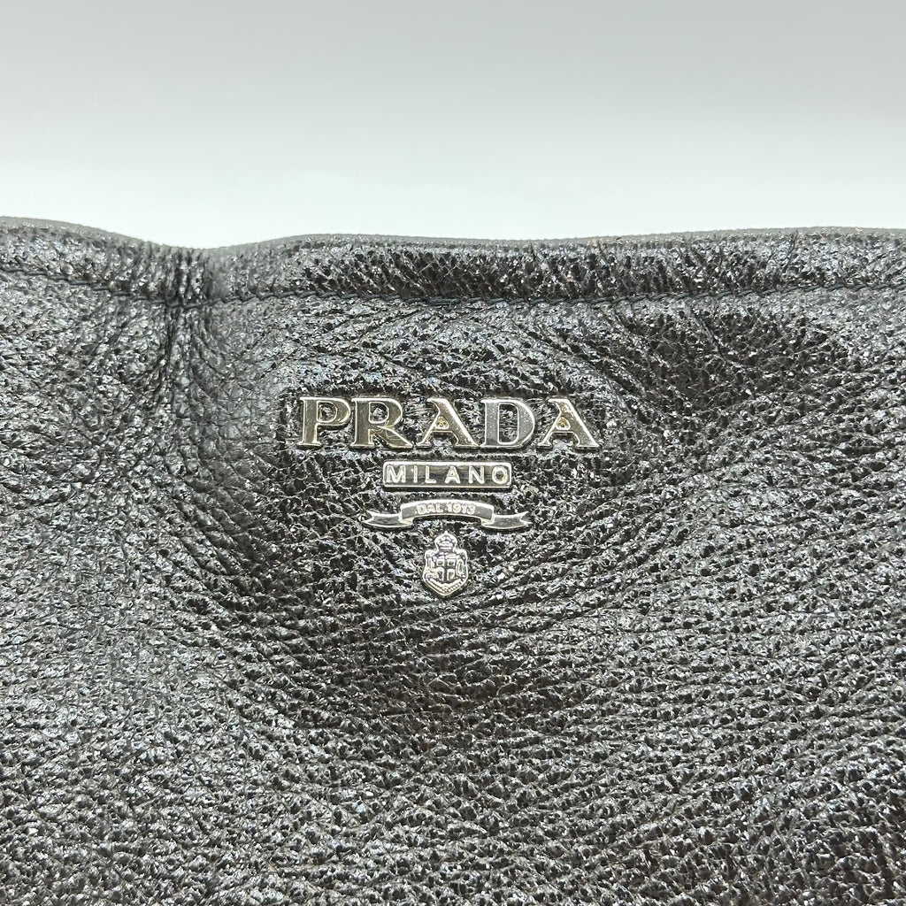 Prada Lux Chain Side Pocket Hobo Cervo Leather Large