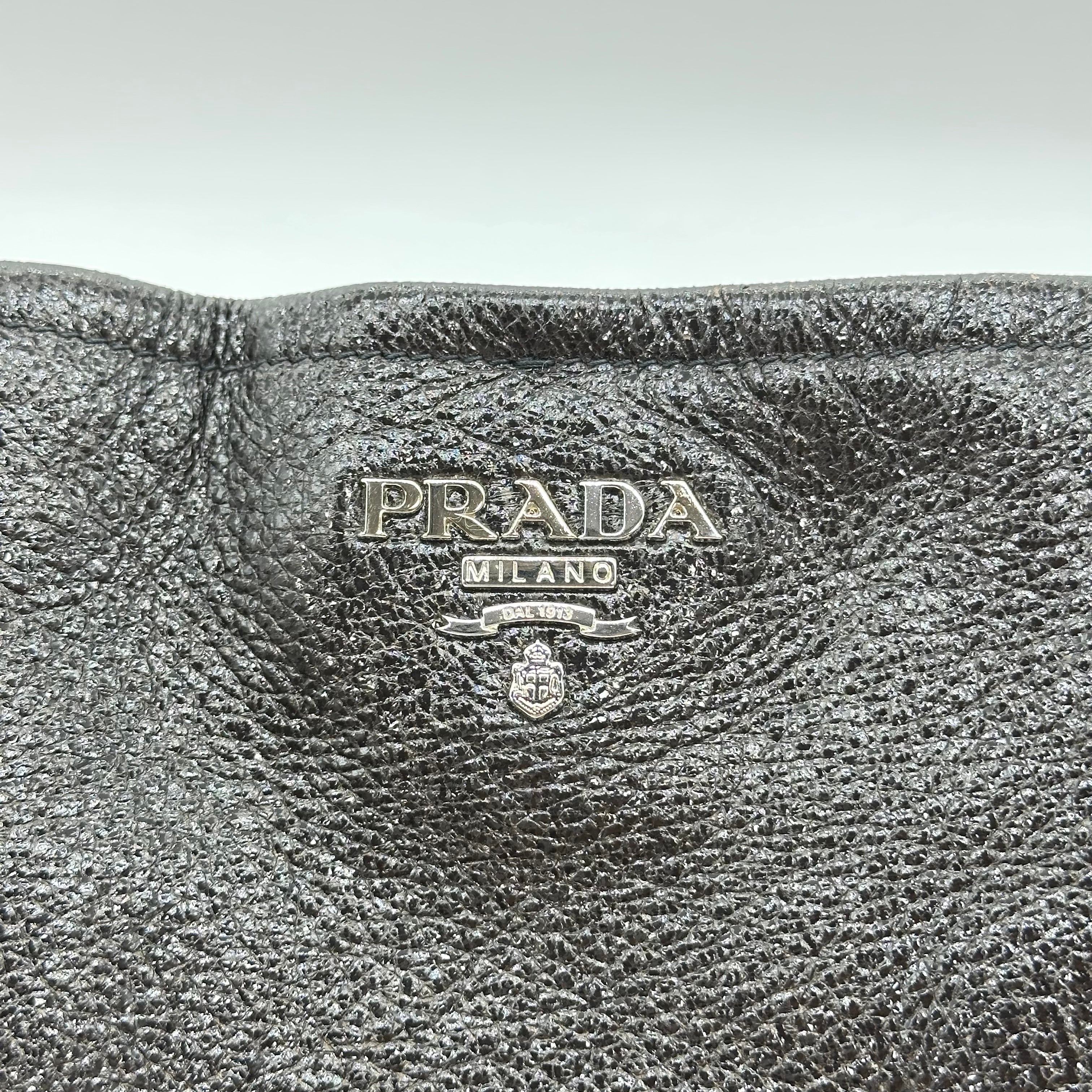 Prada Lux Chain Side Pocket Hobo Cervo Leather Large