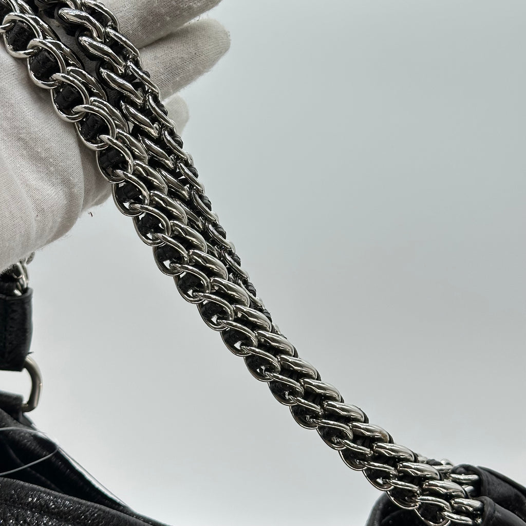 Prada Lux Chain Side Pocket Hobo Cervo Leather Large