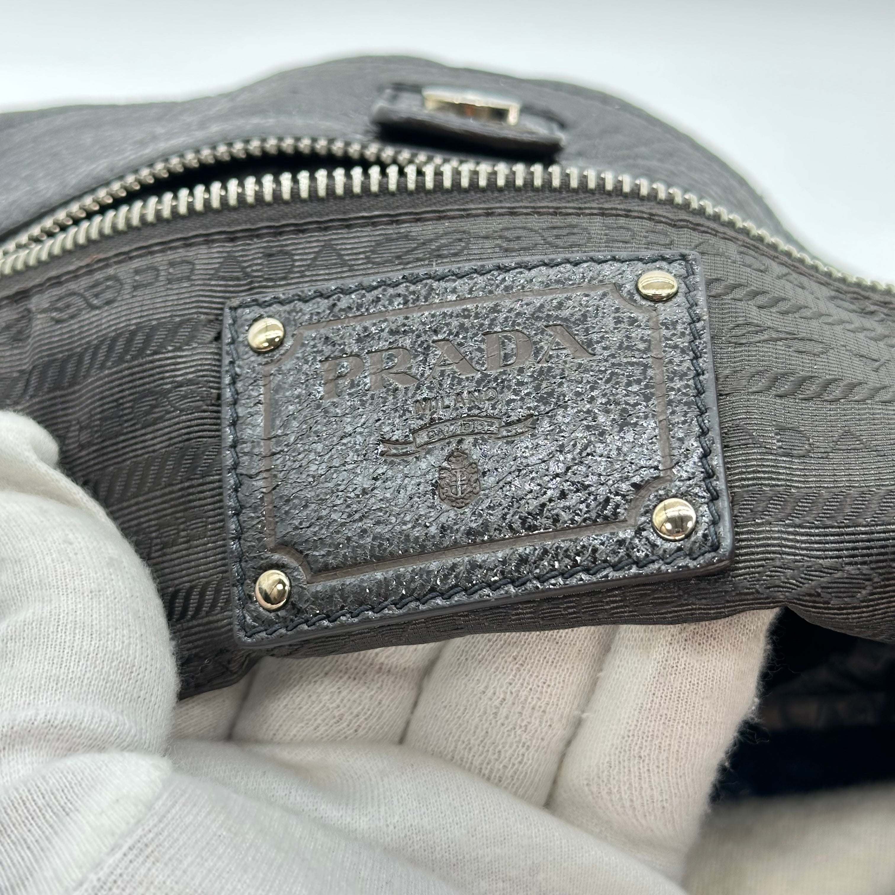 Prada Lux Chain Side Pocket Hobo Cervo Leather Large