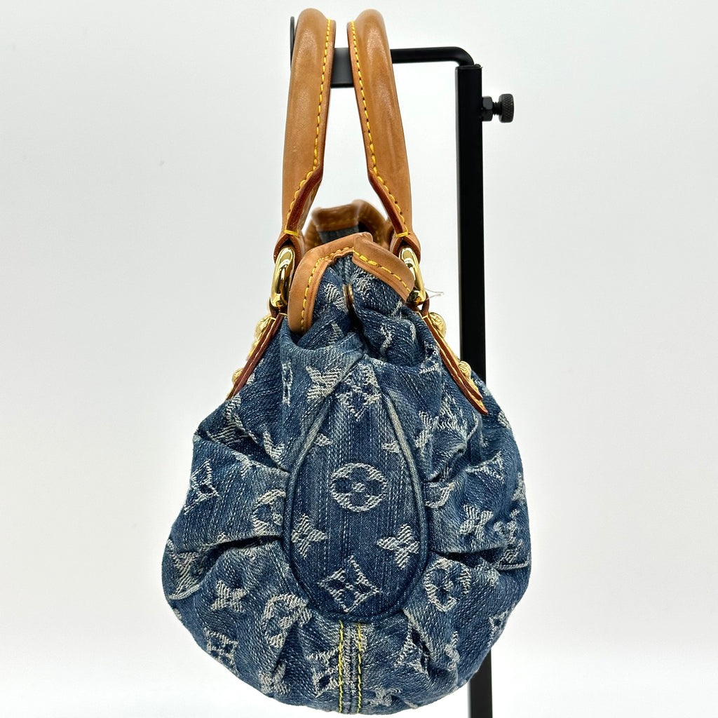 LV ルイヴィトン モノグラムデニム プリーティ ハンドバッグ M95020
