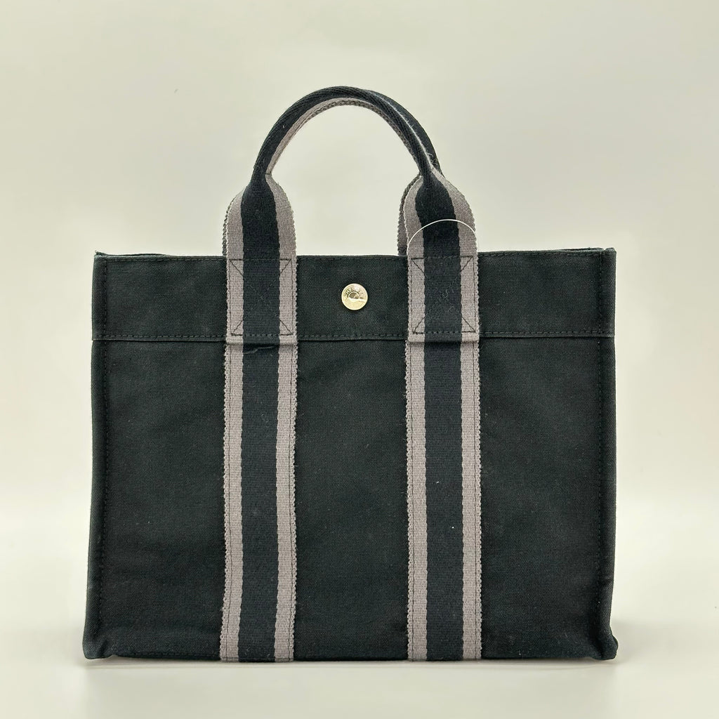 エルメス フールトゥ PM トートバッグ レディース ブラック キャンバス