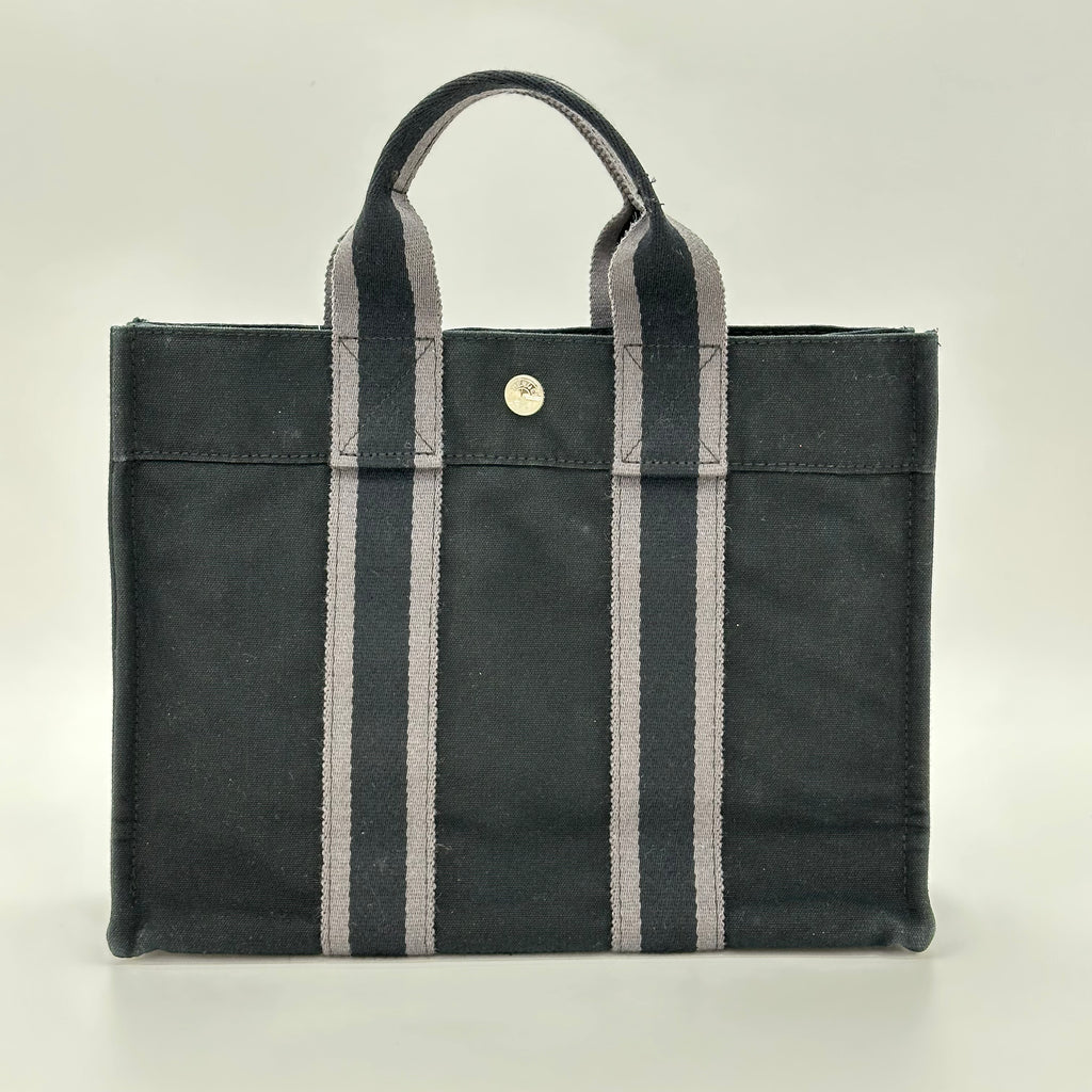 エルメス フールトゥ PM トートバッグ レディース ブラック キャンバス