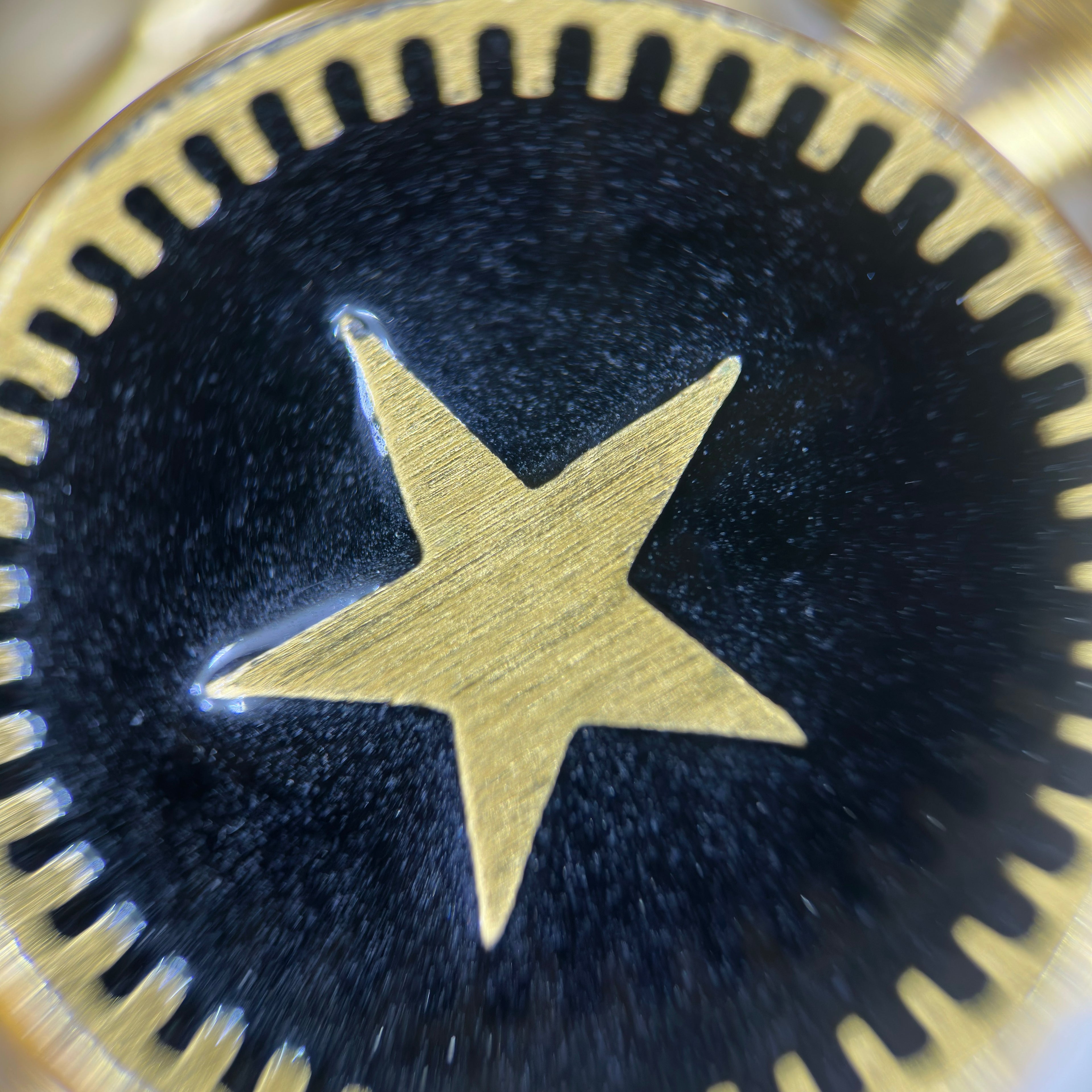 Chanel Vintage Gold Plated CC Heart Star Black Coin Bracelet