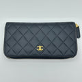 Chanel Coco Mark Lambskin Zipped Wallet black