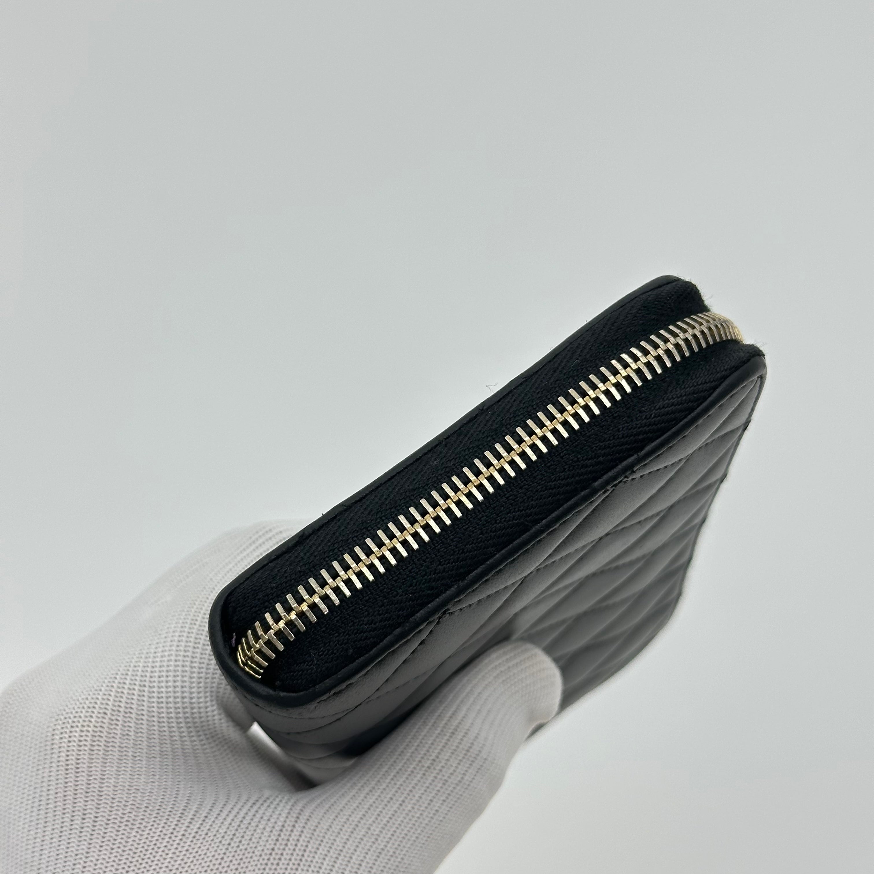 Chanel Coco Mark Lambskin Zipped Wallet black