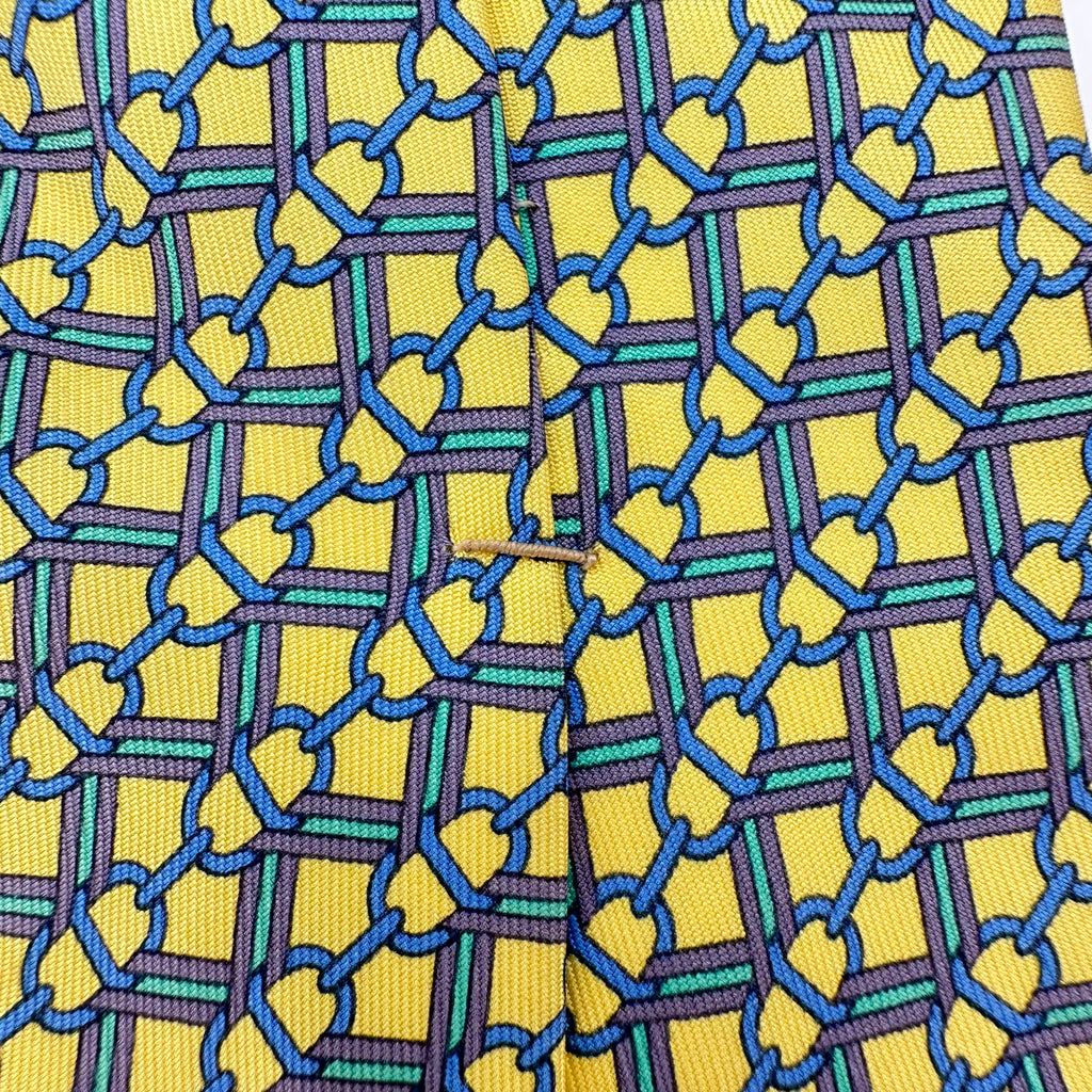 Hermès Vintage Tie Yellow 100%Silk