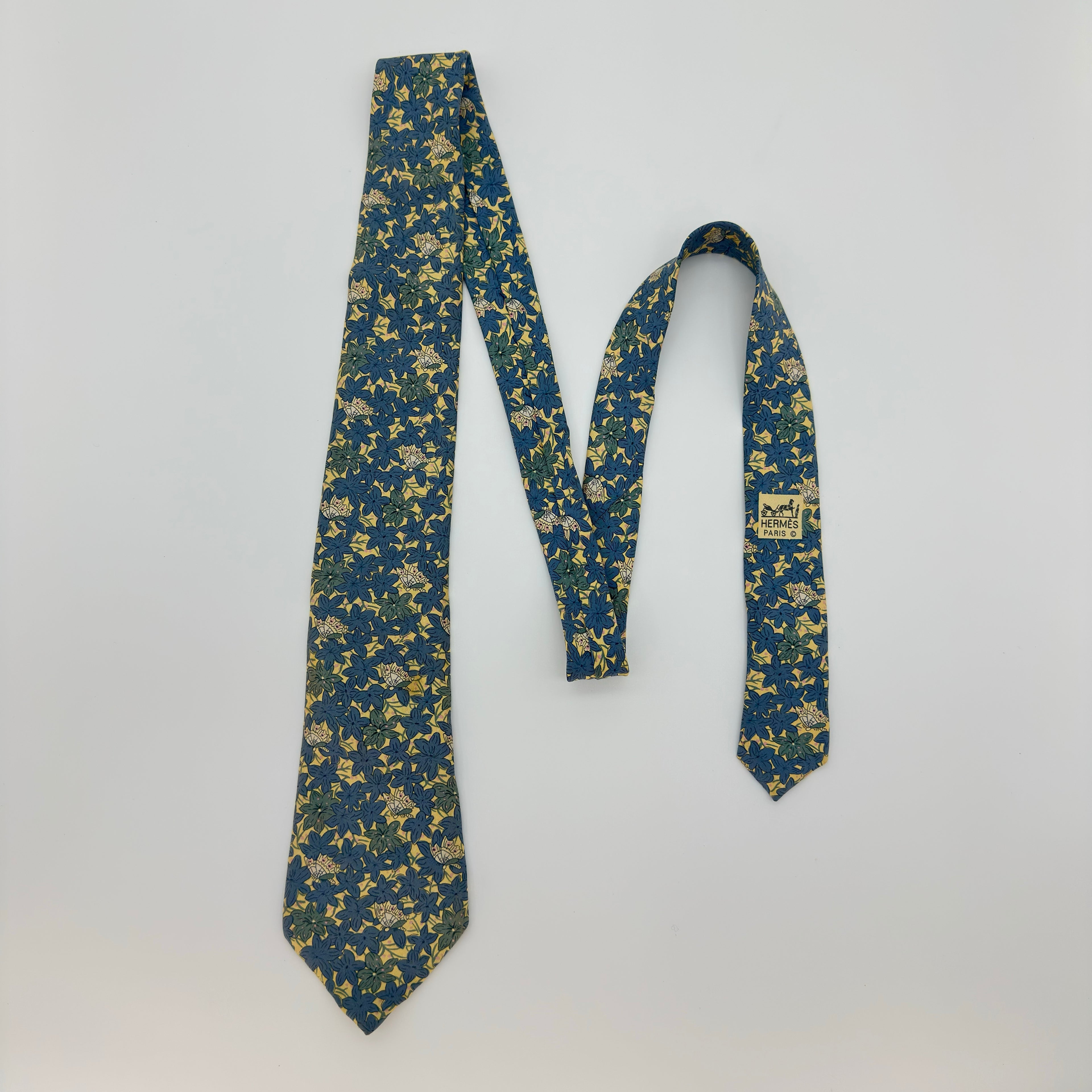 Hermès Silk Vintage Tie – Classic Retro Print Elegant Business Style 100%Silk