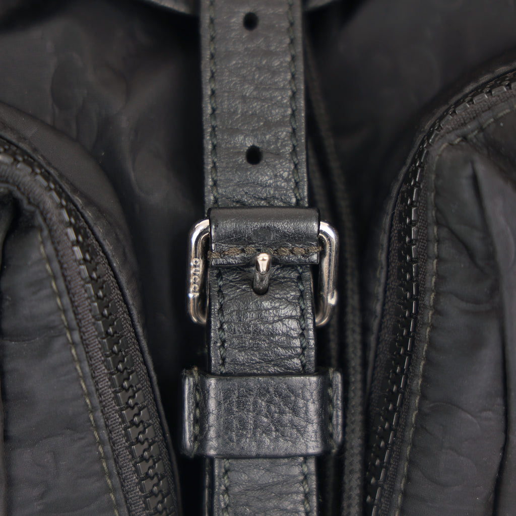 Gucci GG Nylon Backpack Drawstring Double Pocket Casual Bag