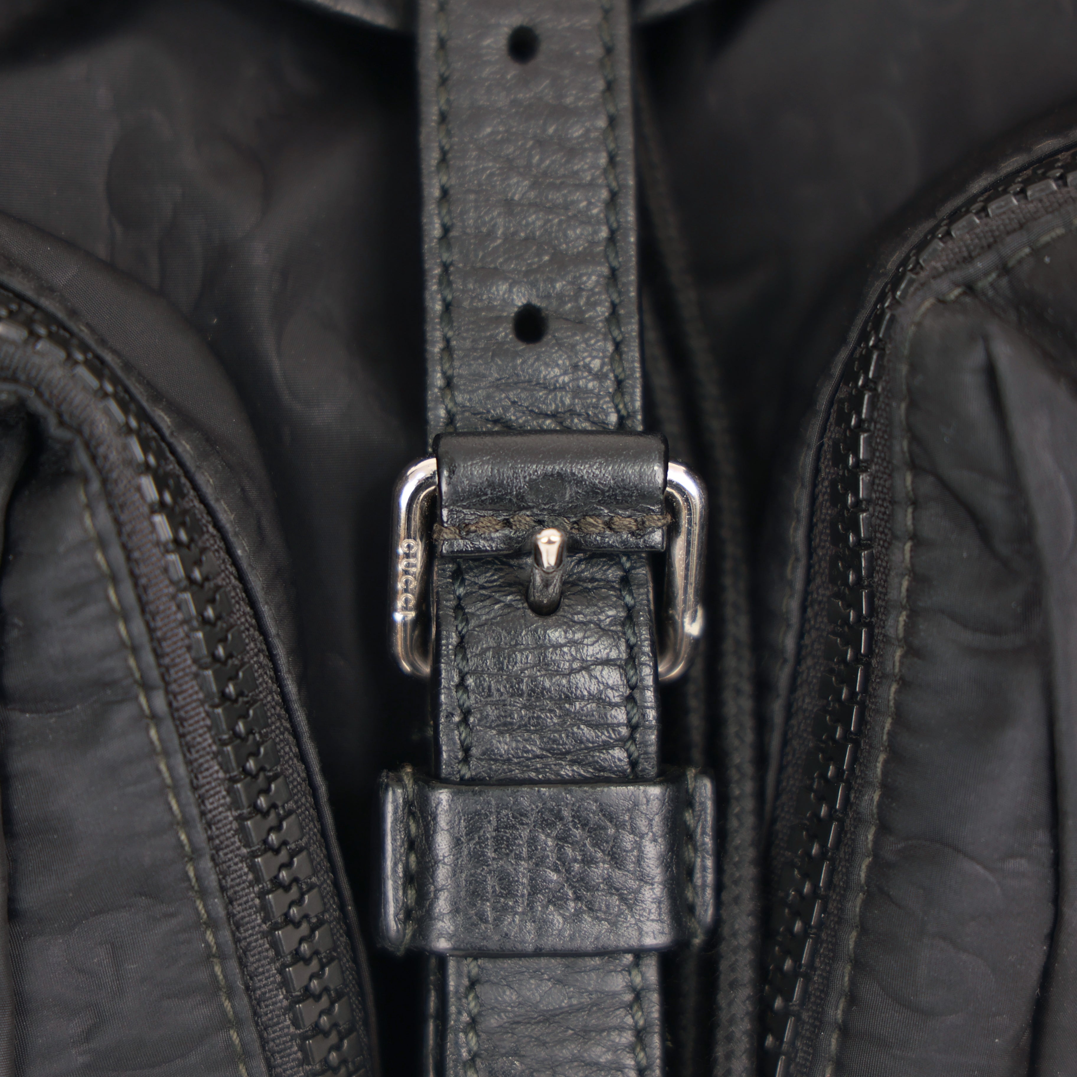 Gucci GG Nylon Backpack Drawstring Double Pocket Casual Bag