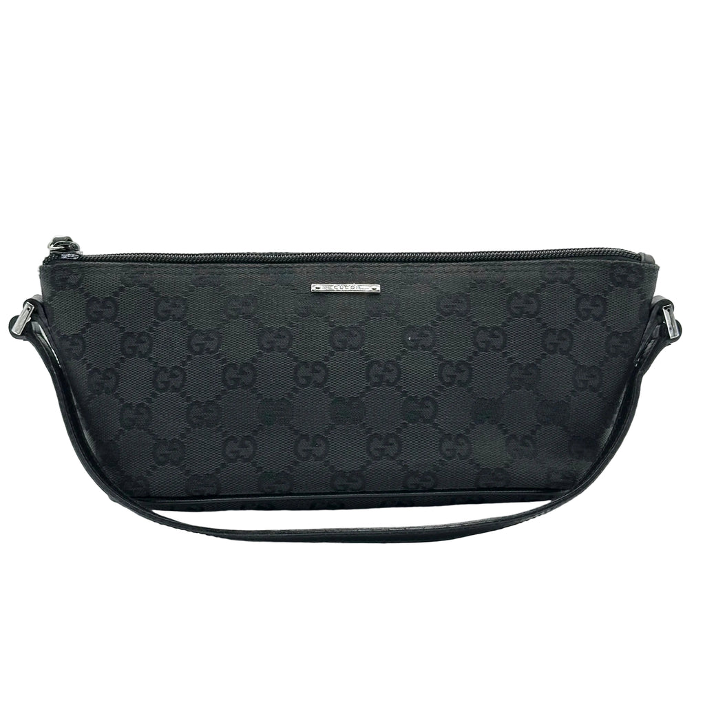 Gucci GG Monogram Black Boat Pochette Handbag