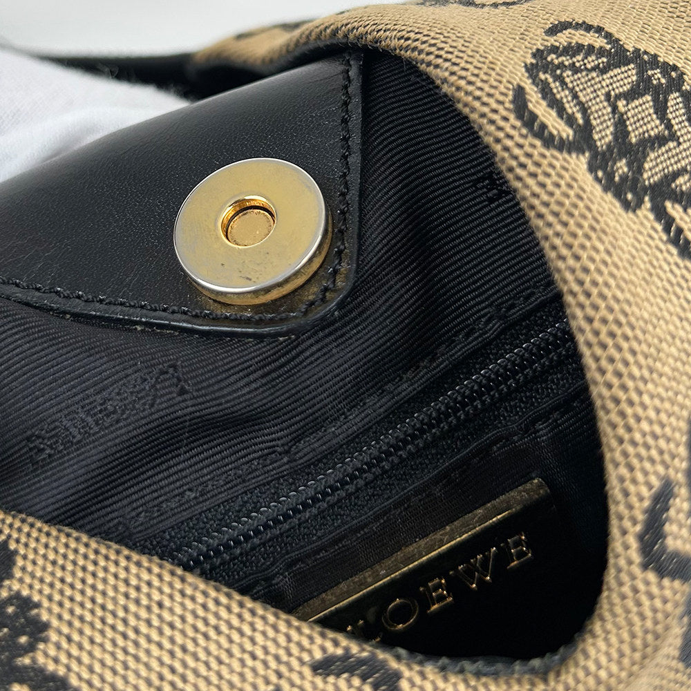 Loewe Logo Print Shoulder Bag Double F Monogram Vintage