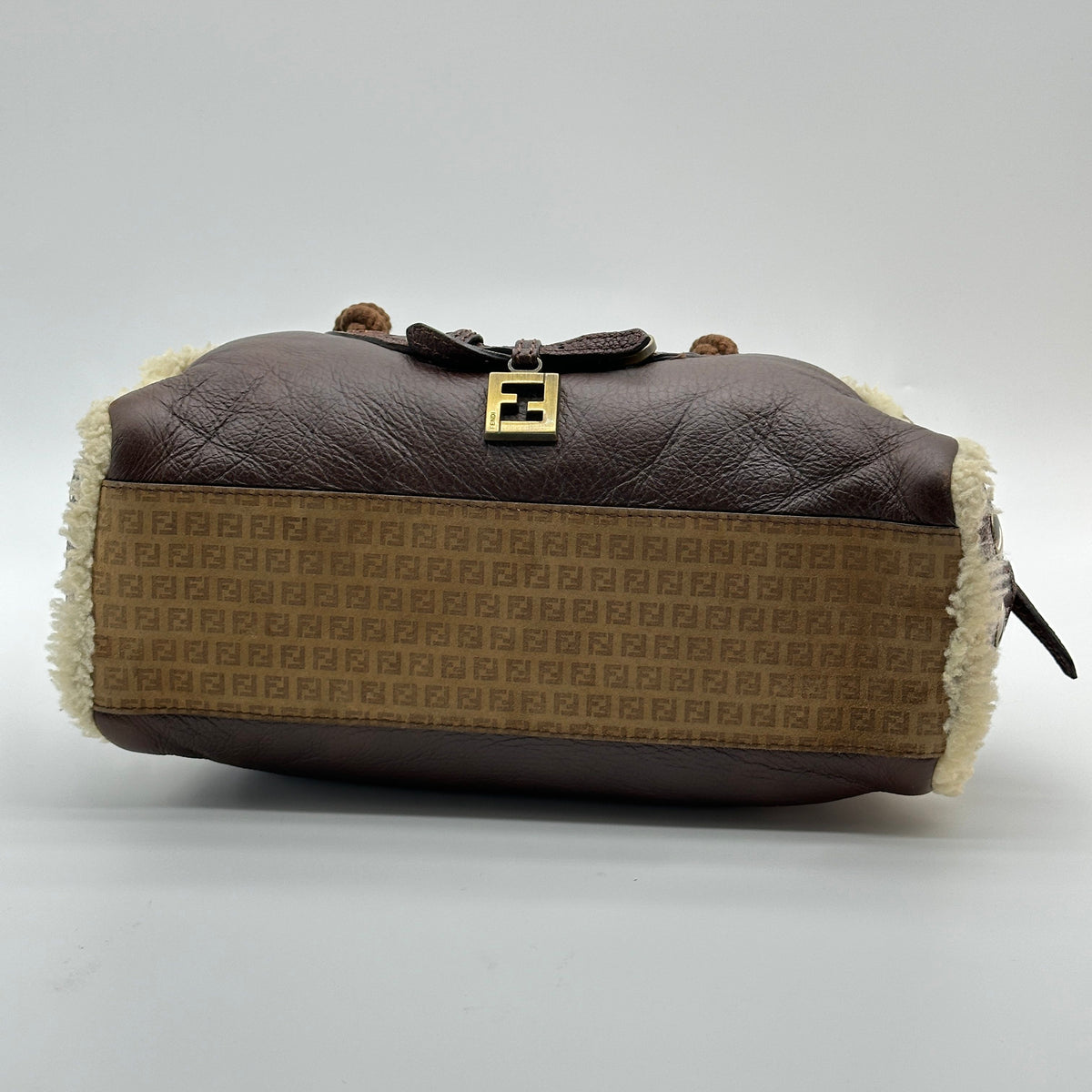 Fendi Shearling Leather Mouton Brown Handbag