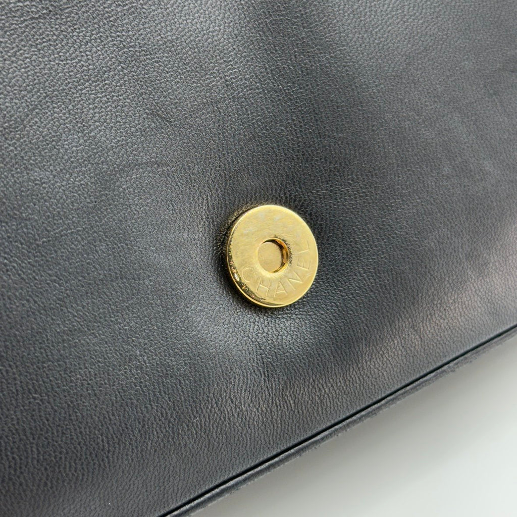 Chanel Choco Bar Quilted Black Leather Shoulder Bag