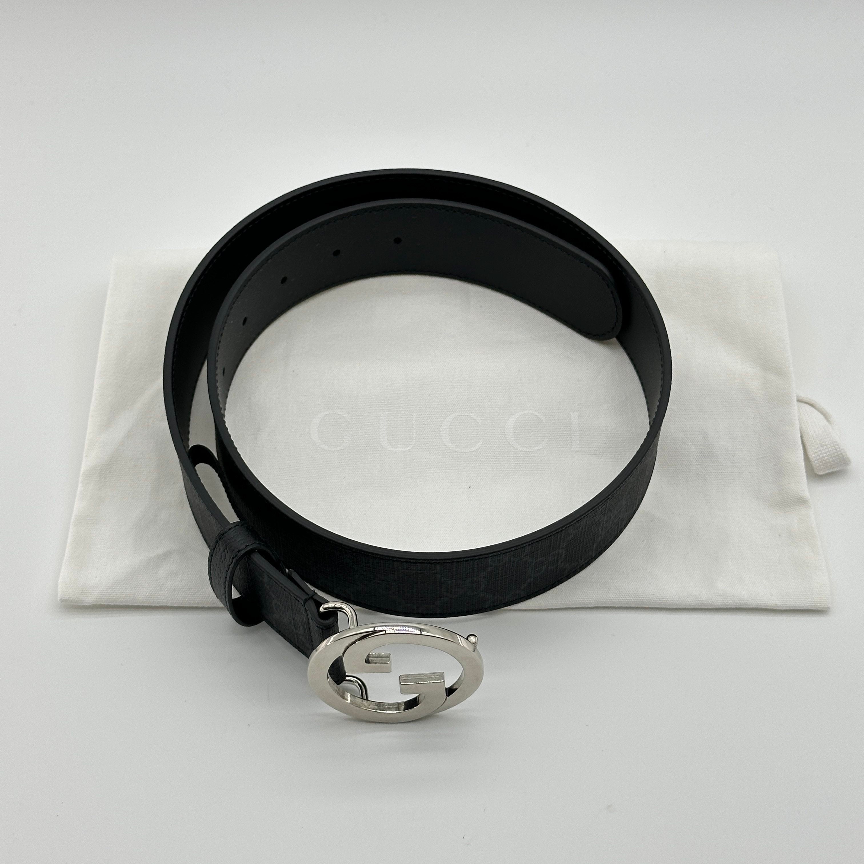 gucci gg supreme leather belt black