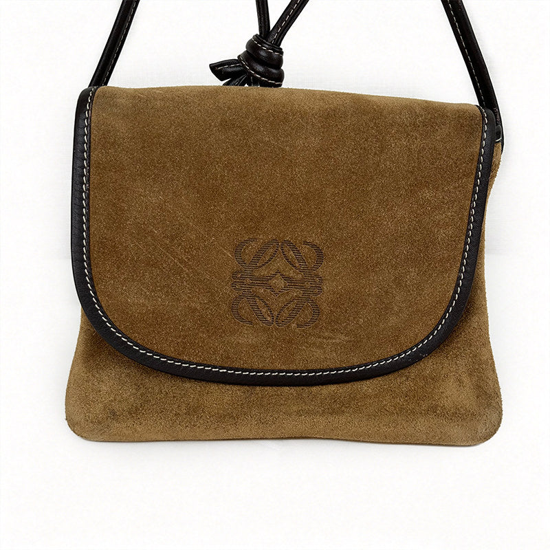 Loewe Suede Small Saddle Bag Caramel Color Vintage