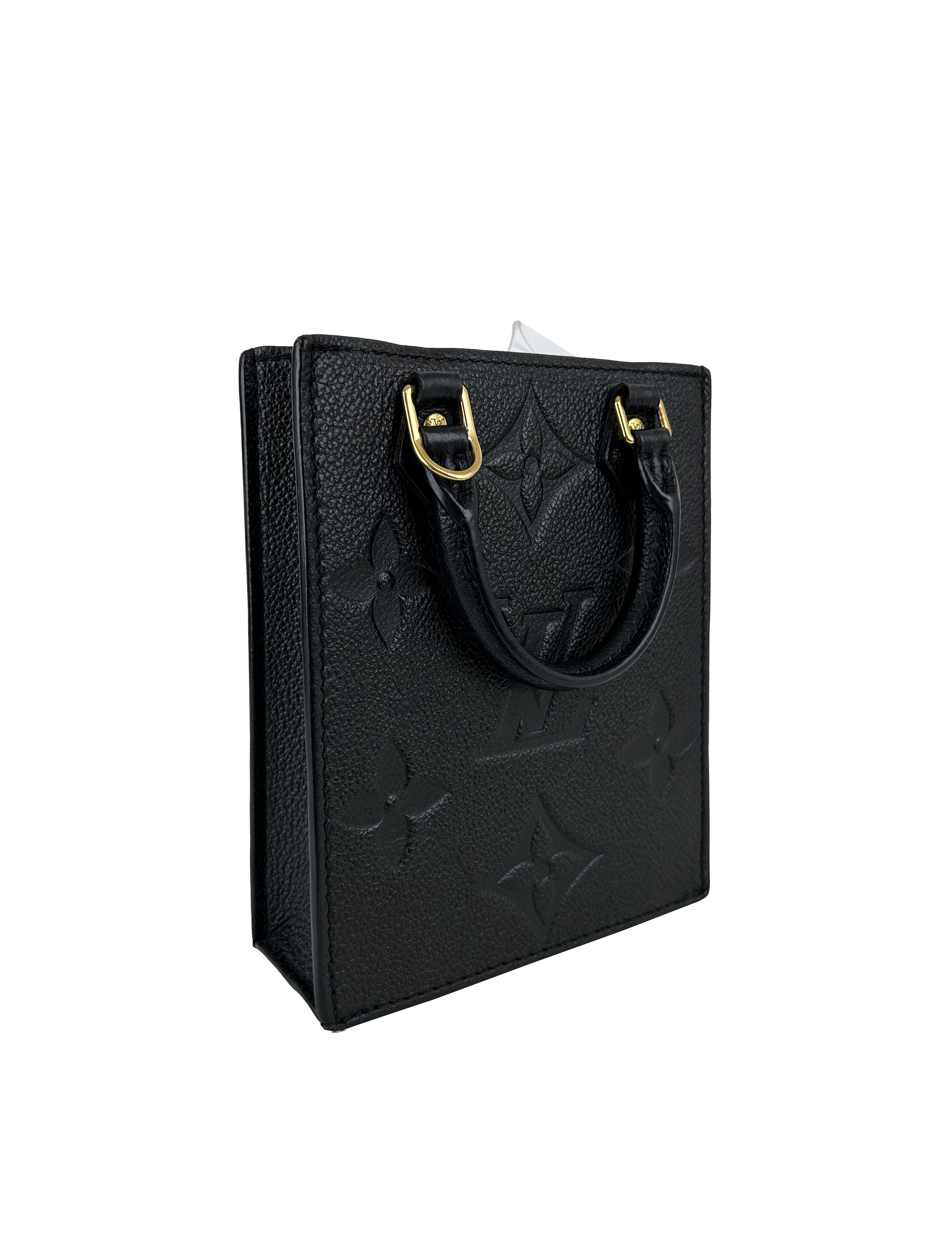Louis Vuitton Petite Sac Plat M81417 Monogram Empreinte Mini Handbag / Mini Shoulder Bag Black