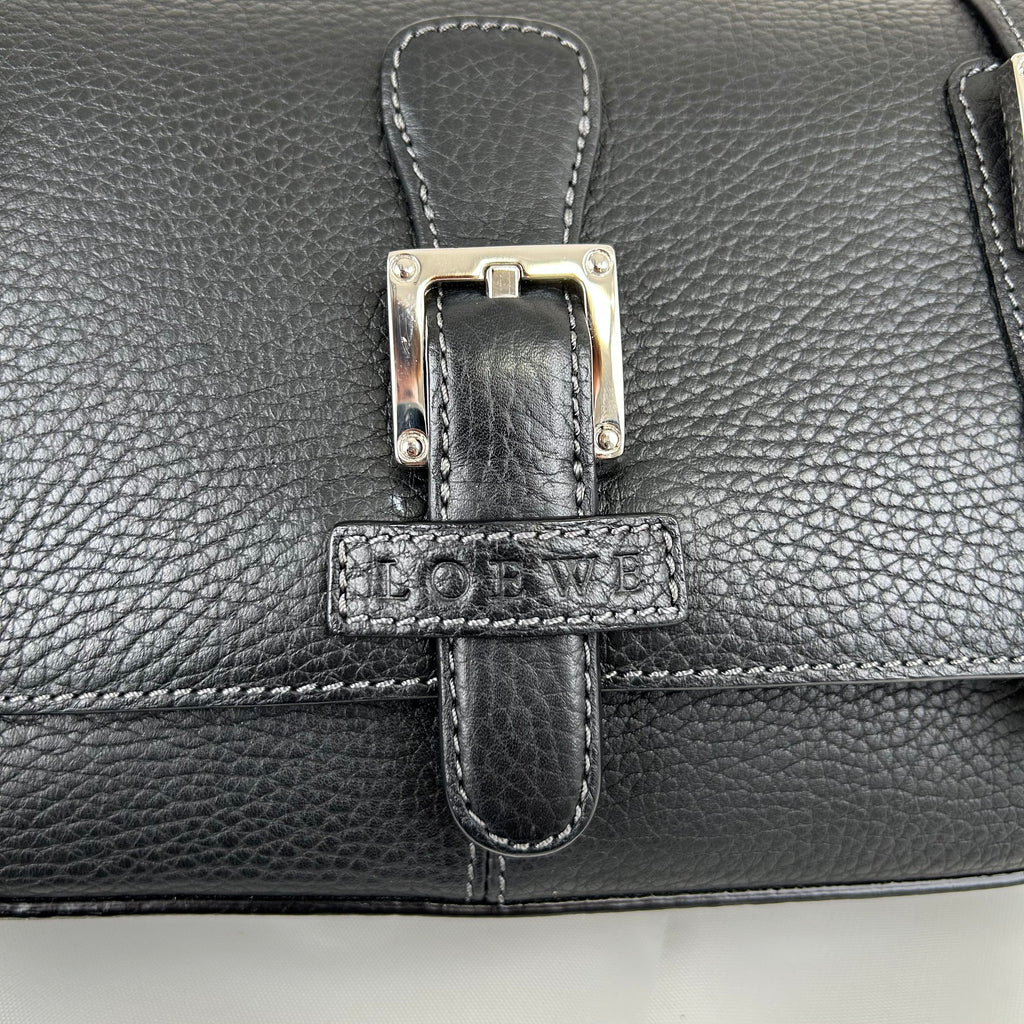 Loewe Vintage Leather Shoulder Bag Handbag Black