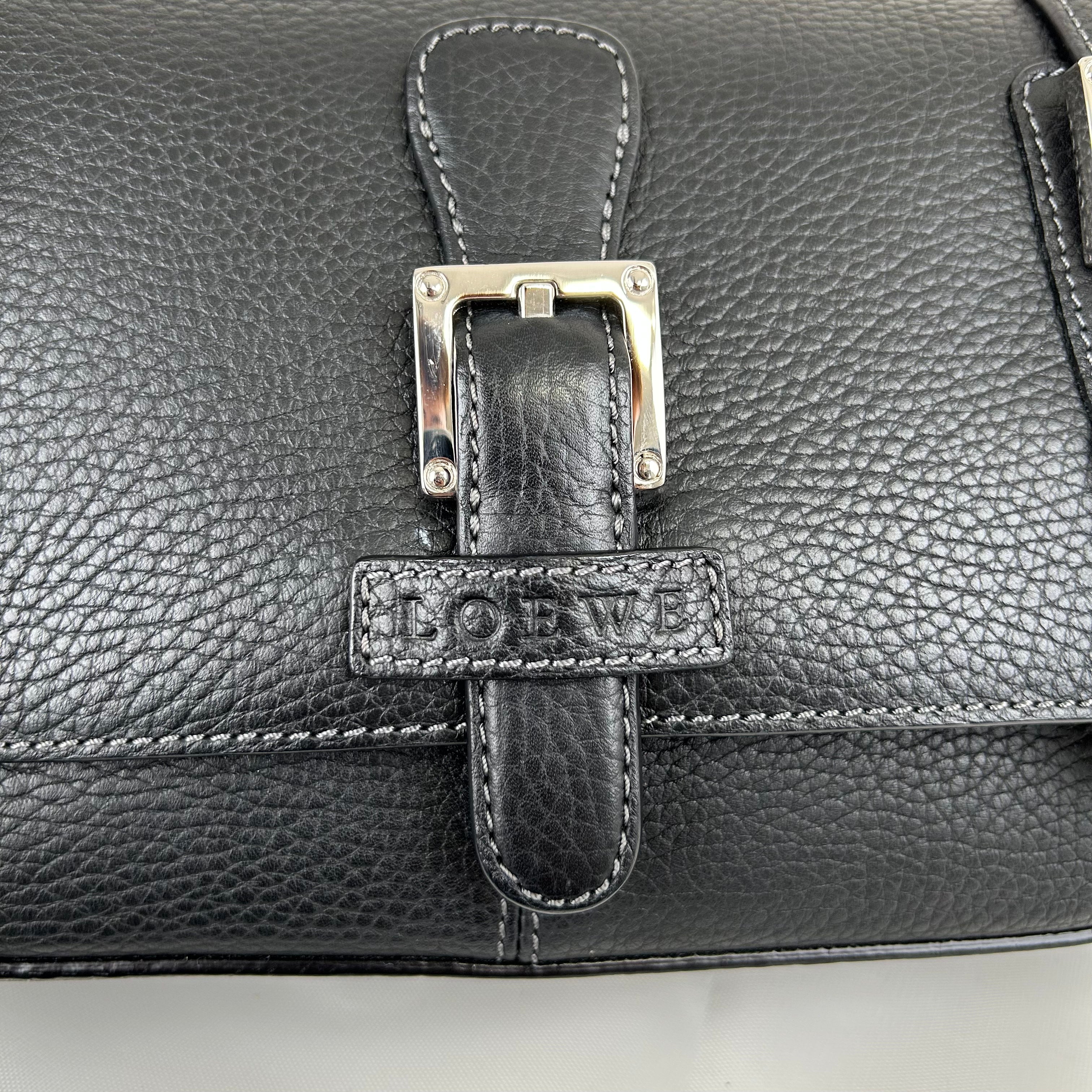 Loewe Vintage Leather Shoulder Bag Handbag Black
