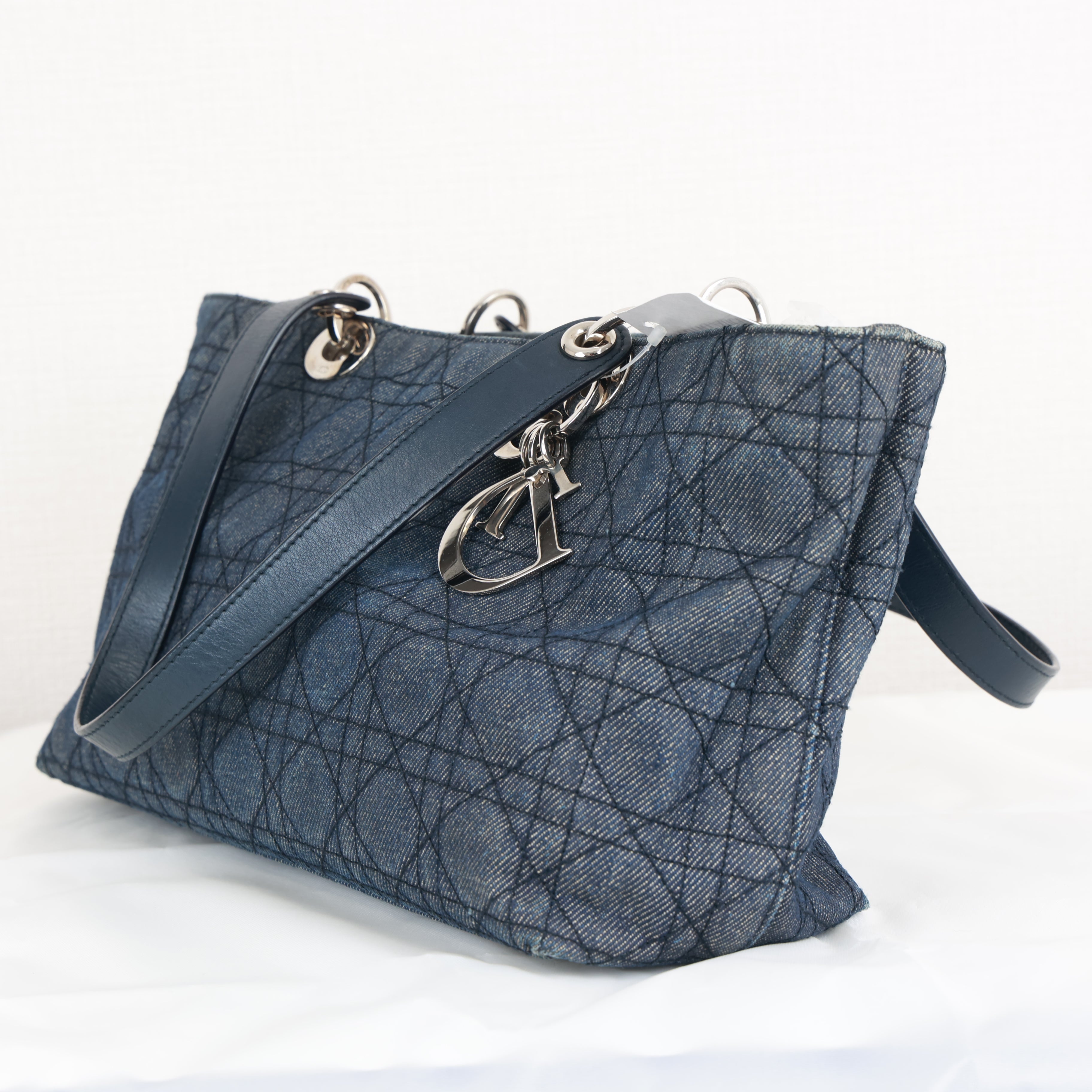 Sac fourre-tout Christian Dior Denim Cannage