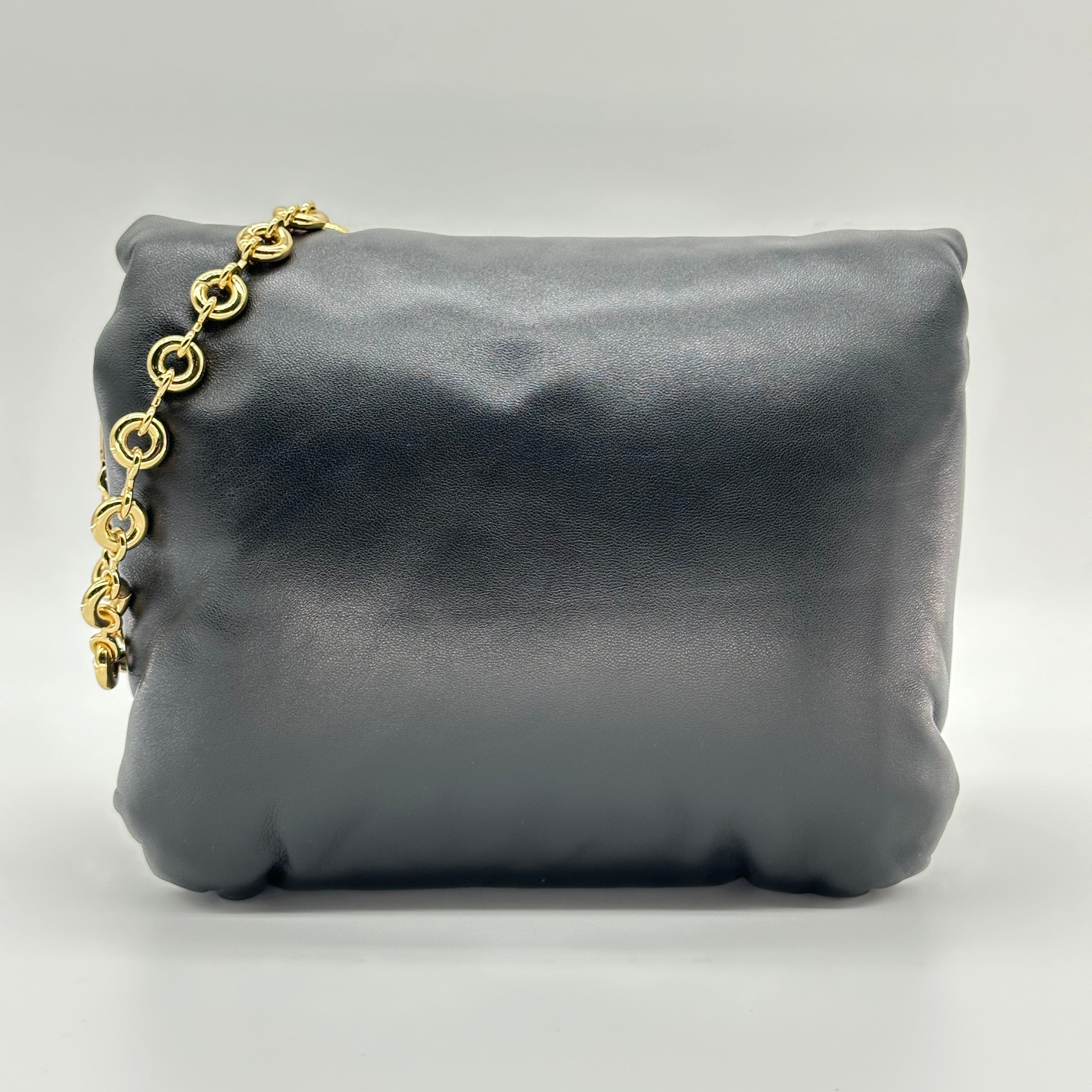 Loewe Anagram puffer Leather Chain Shoulder Bag Black