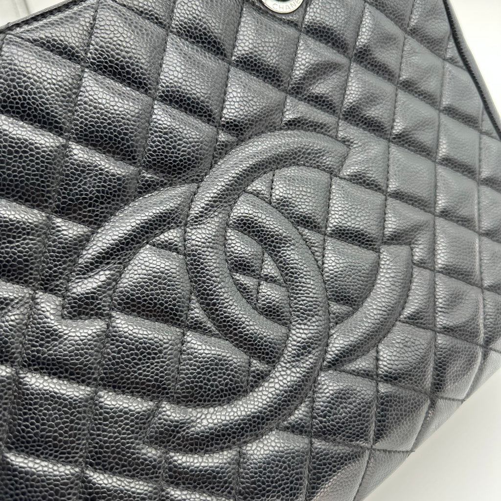 Chanel GST Caviar Leather Chain Tote Bag Black Gold Hardware 16 Series