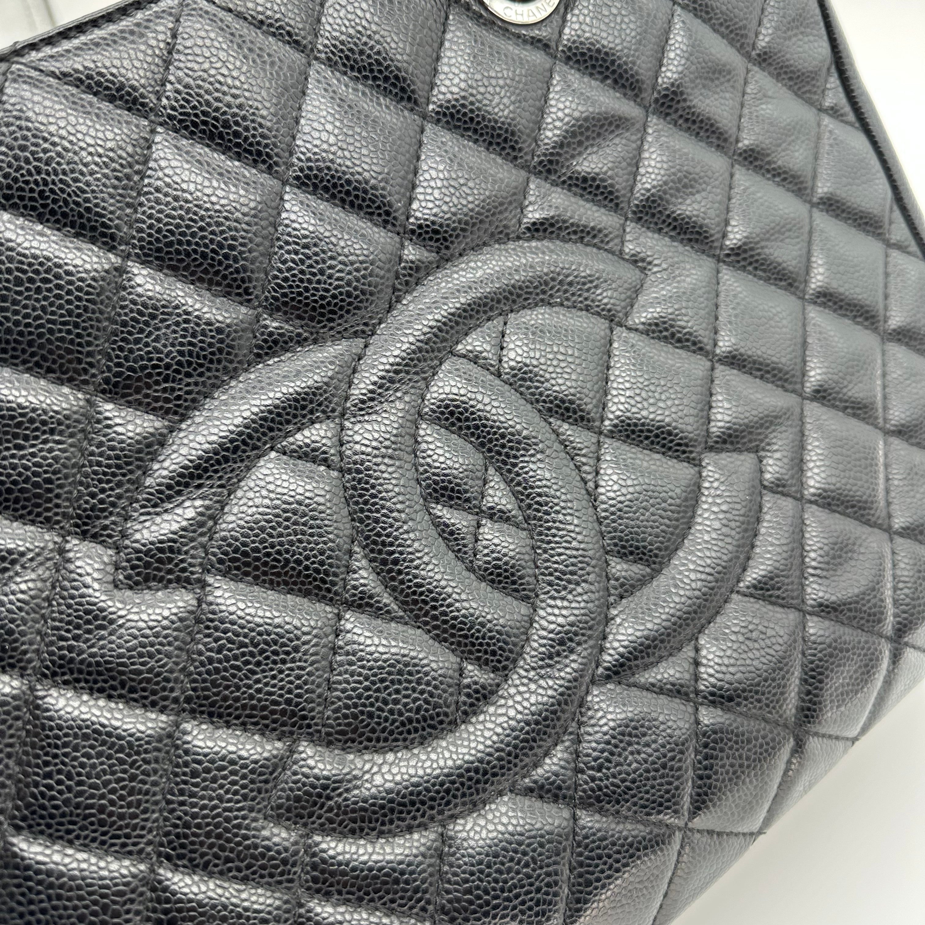 Chanel GST Caviar Leather Chain Tote Bag Black Gold Hardware 16 Series