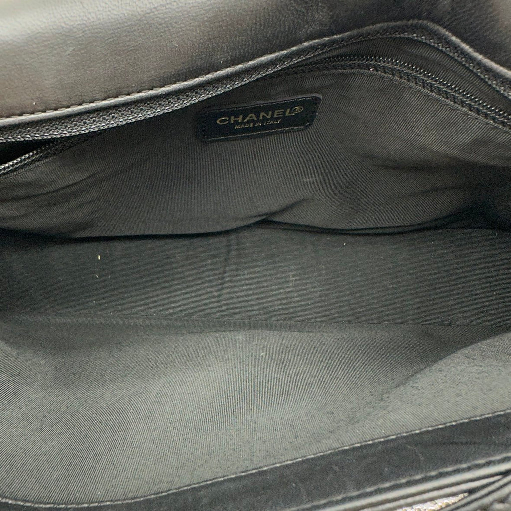 Chanel Choco Bar Quilted Black Leather Shoulder Bag