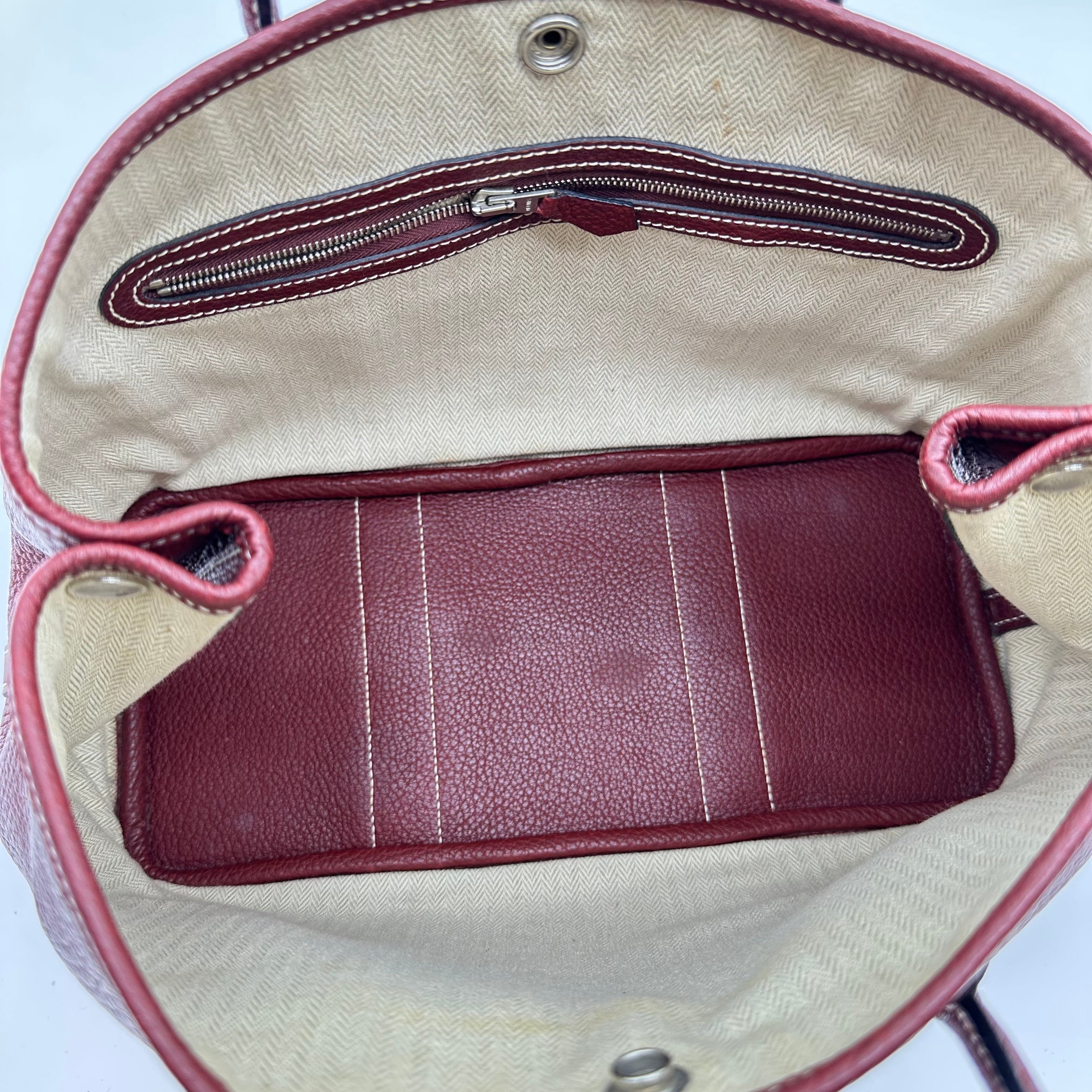 エルメス ガーデンパーティ TPM □K Stamp ハンドバッグ Negonda カーフスキン レッド
