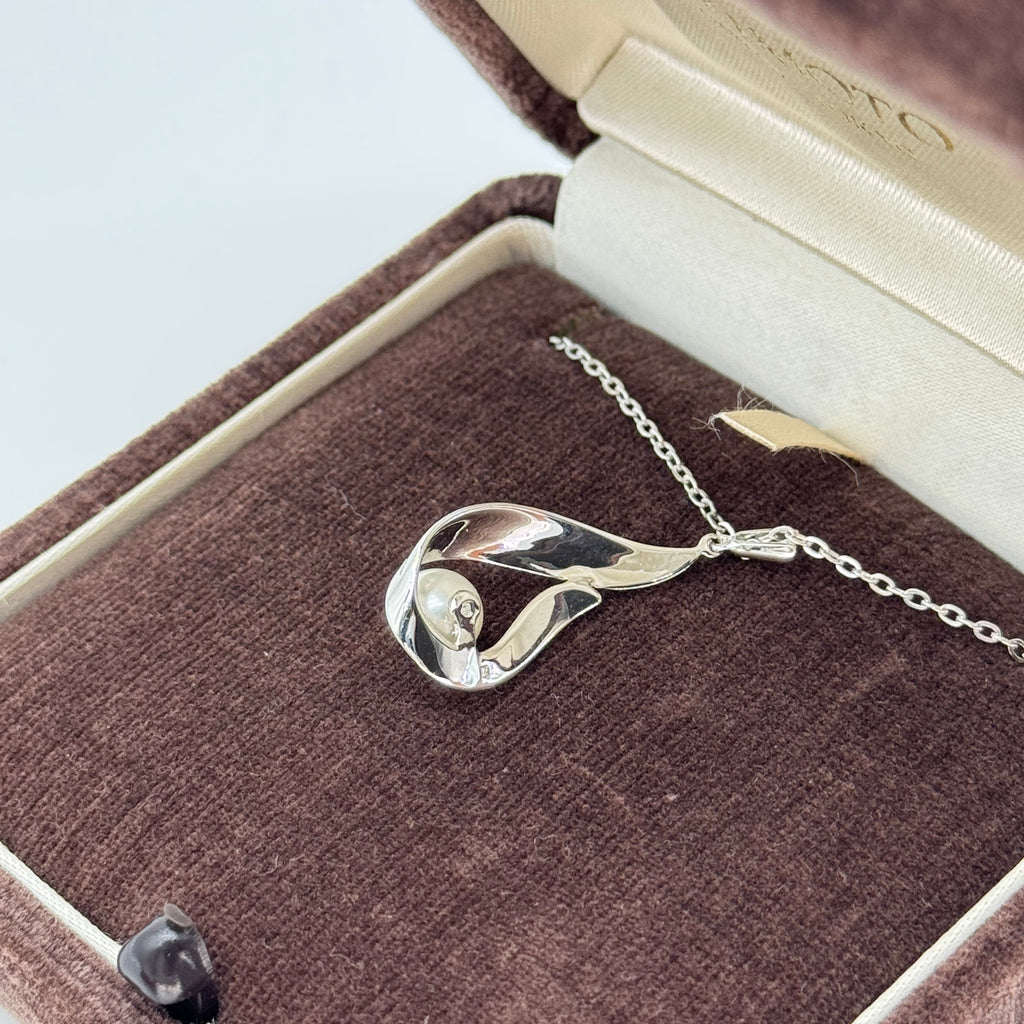 mikimoto Akoya Pearl Necklace  Silver sv925