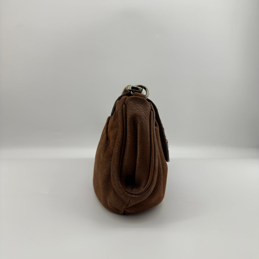 PRADA Jeweled Antic Skipper Bruciato Shoulder Bag